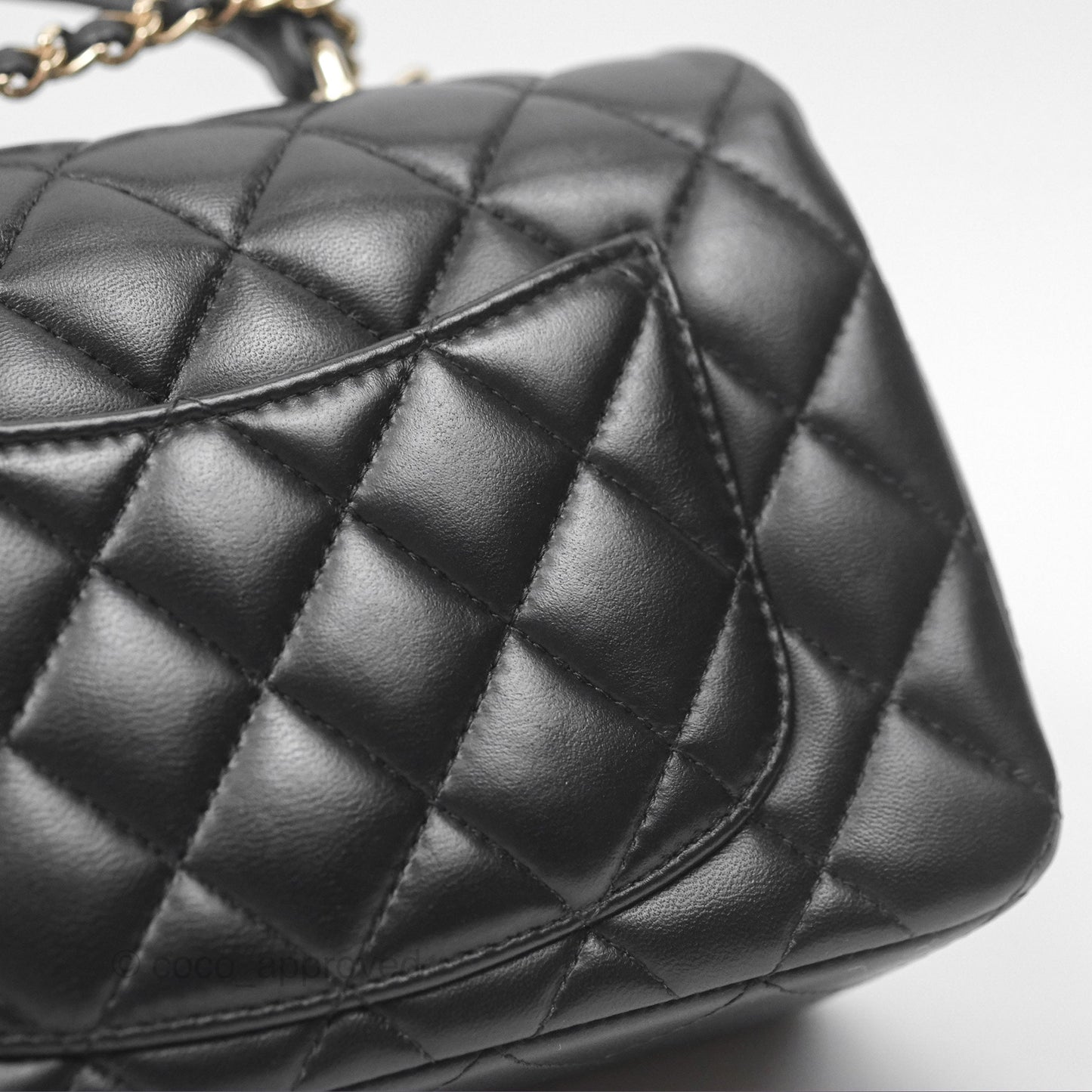 Chanel Top Handle Mini Rectangular Flap Bag Black Lambskin Gold Hardware