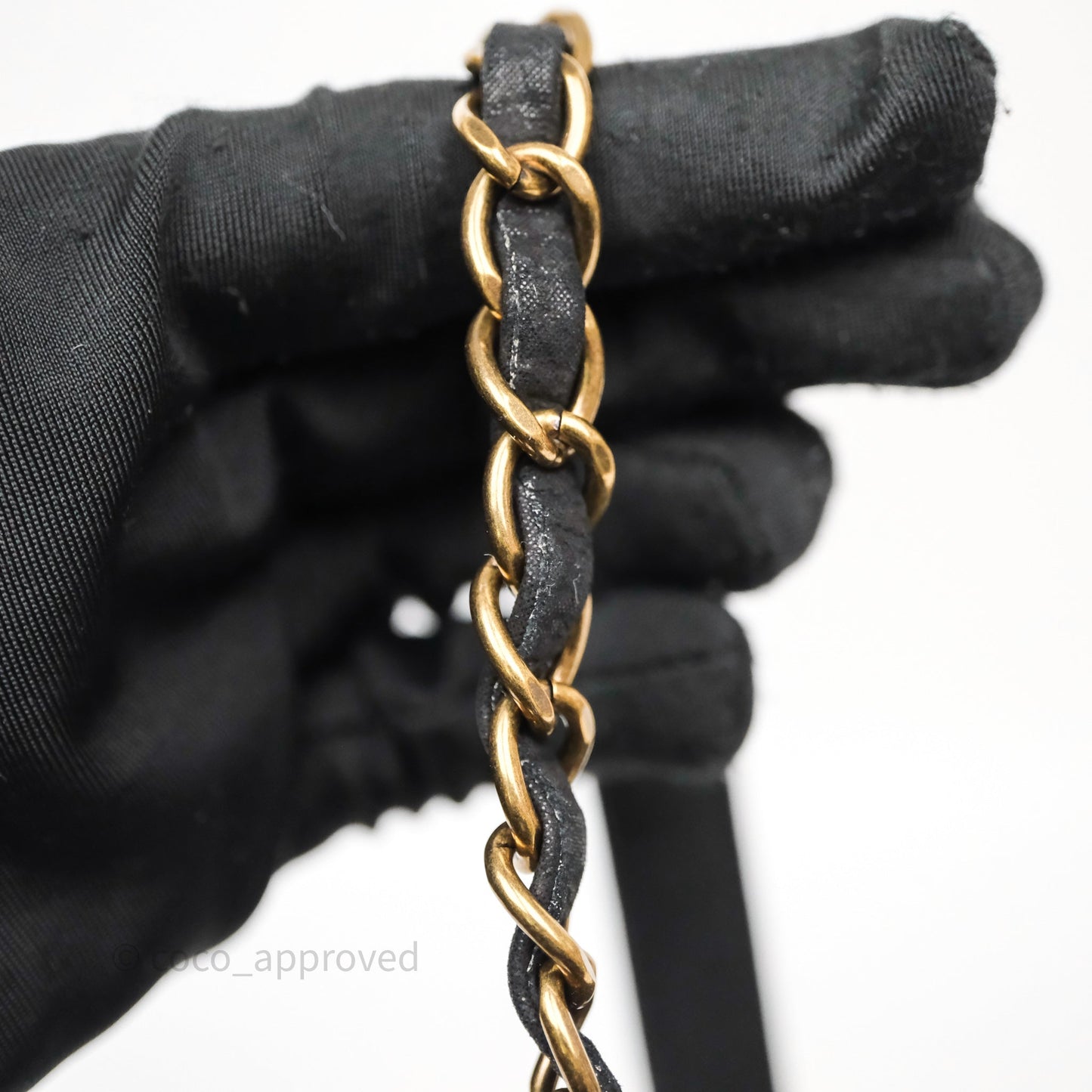 Chanel Braided Flap Bag Black Nubuck Aged Gold Hardware
