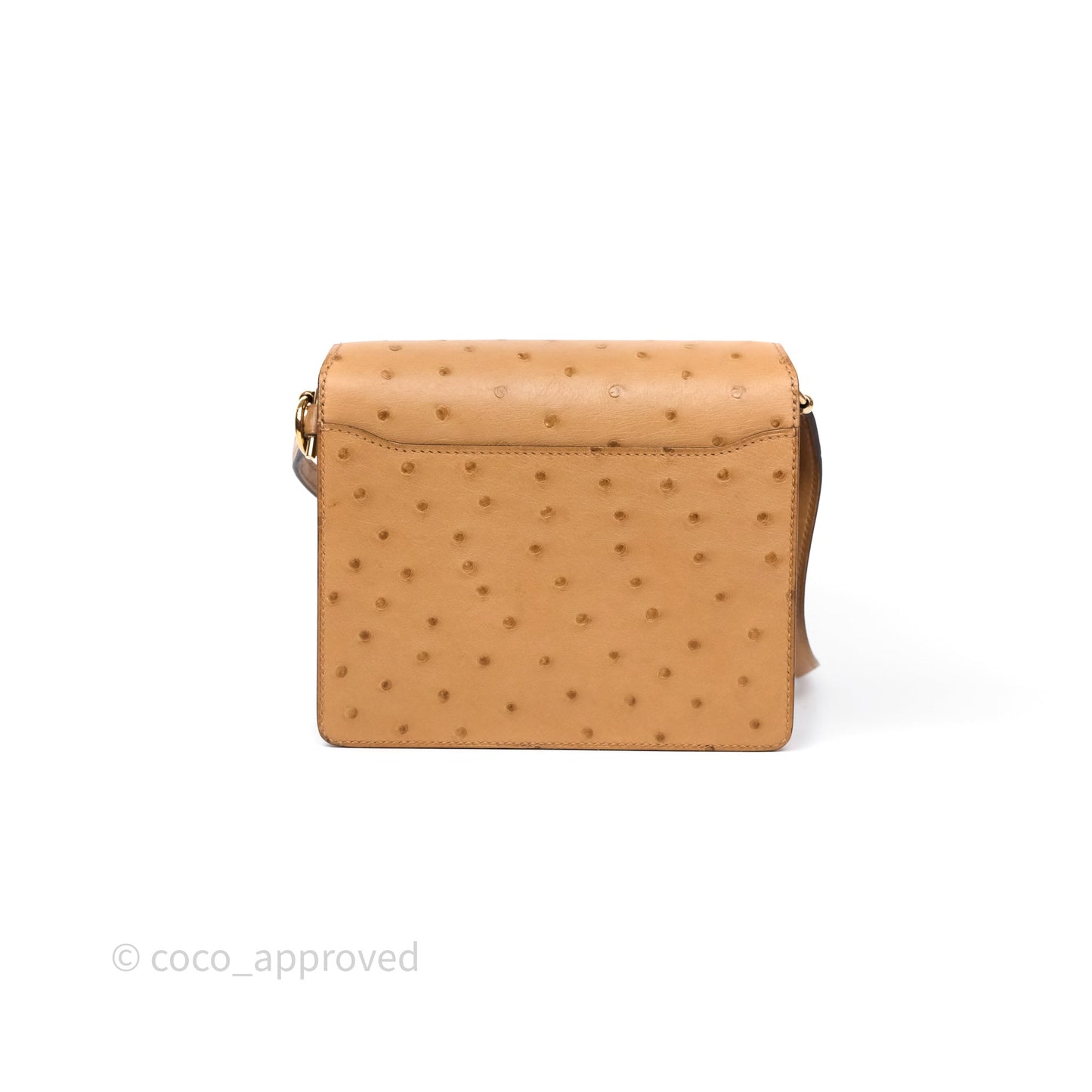 Hermès Roulis Mini 18 Chai 0M Ostich Gold Hardware