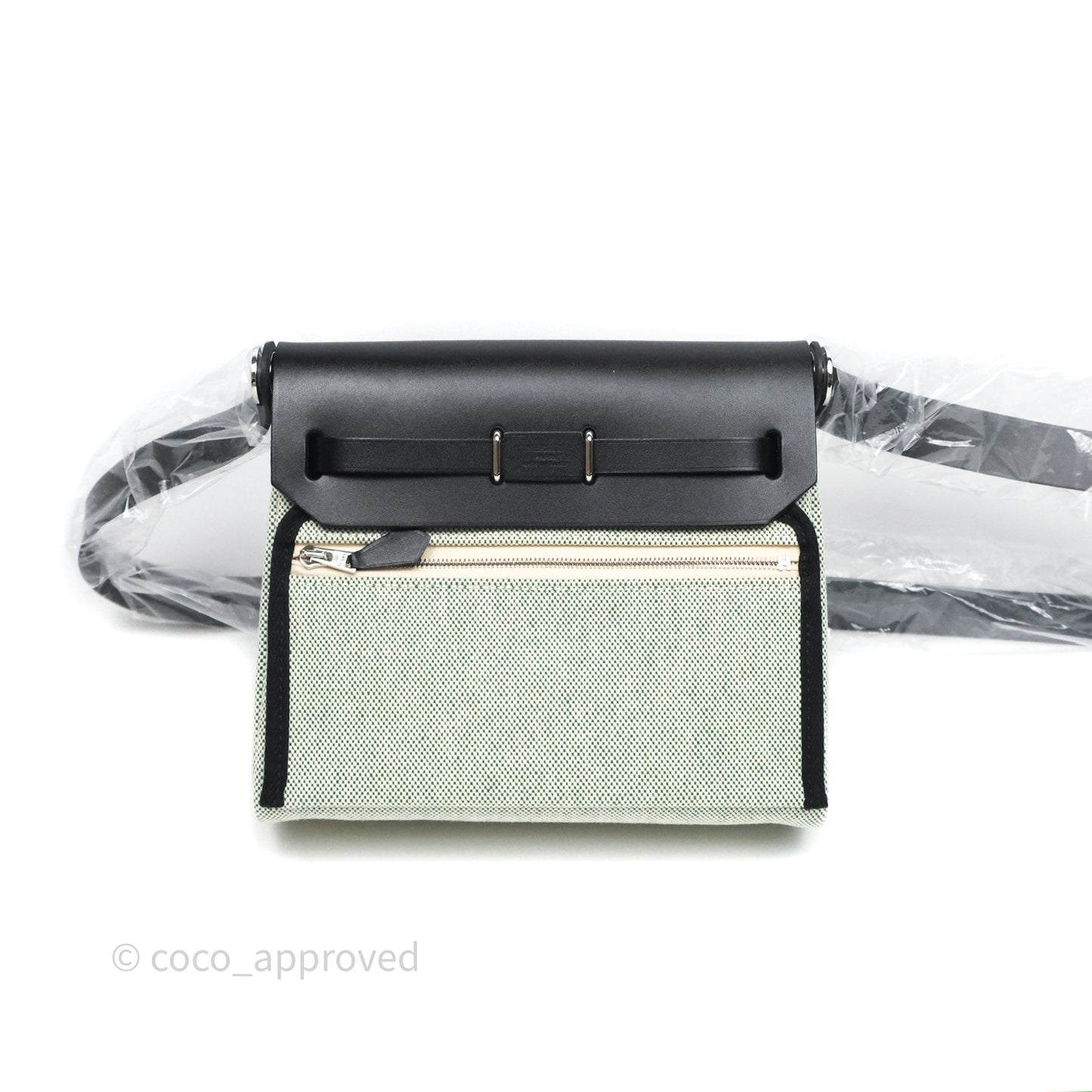 Hermès Herbag Zip 20 MinI Vert Moyen 65 Noir 89 Palladium Hardware