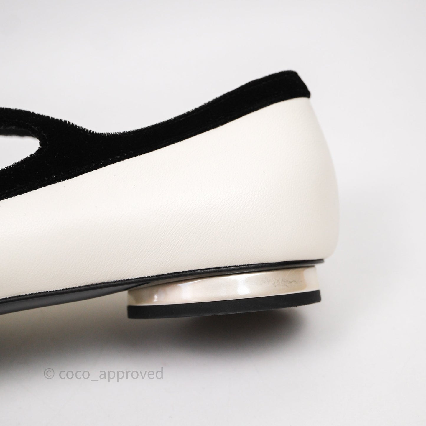 Chanel Mary Janes Flats White/Black Size 39.5
