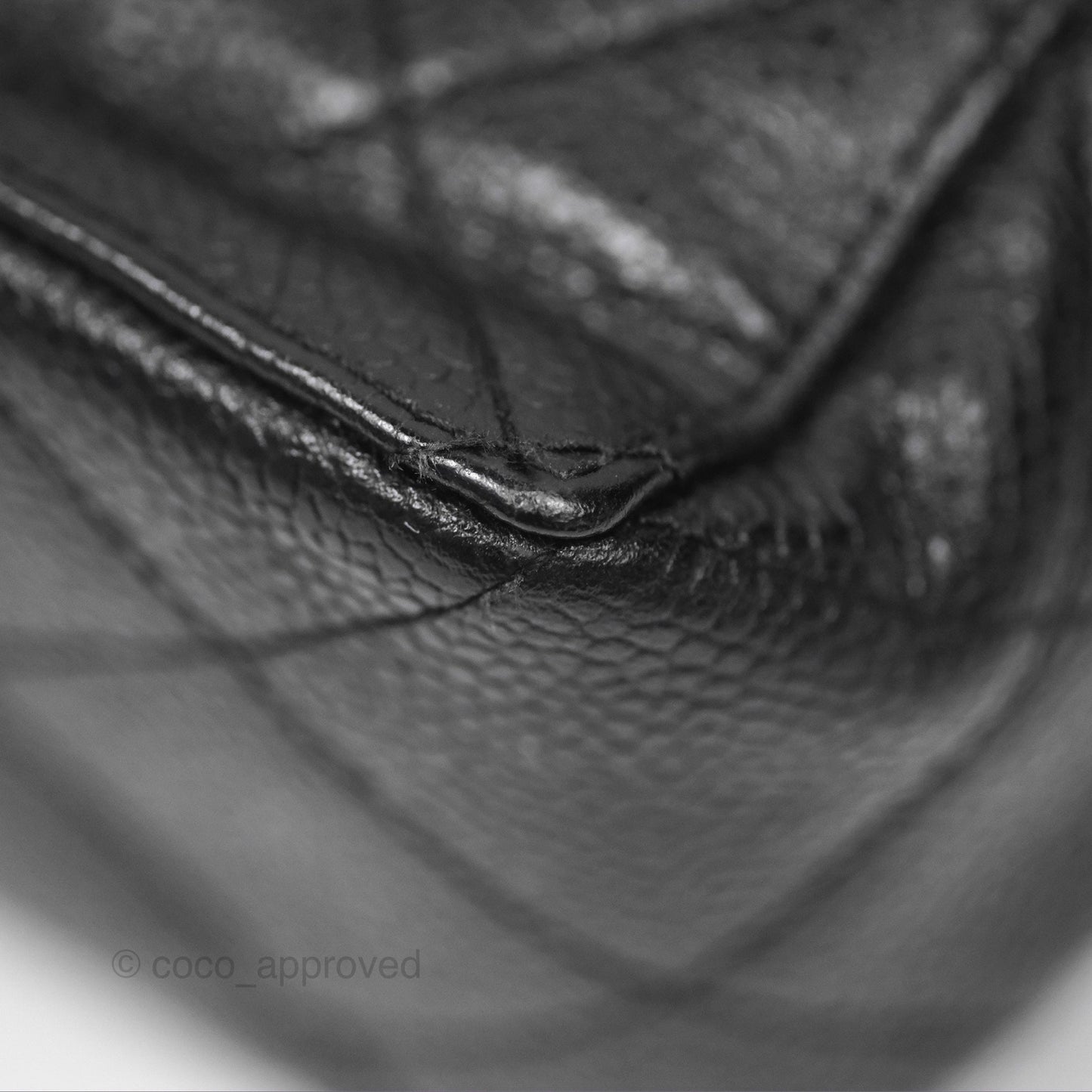 Chanel Vintage Quilted Shoulder Bag Black Caviar 24K Gold Hardware