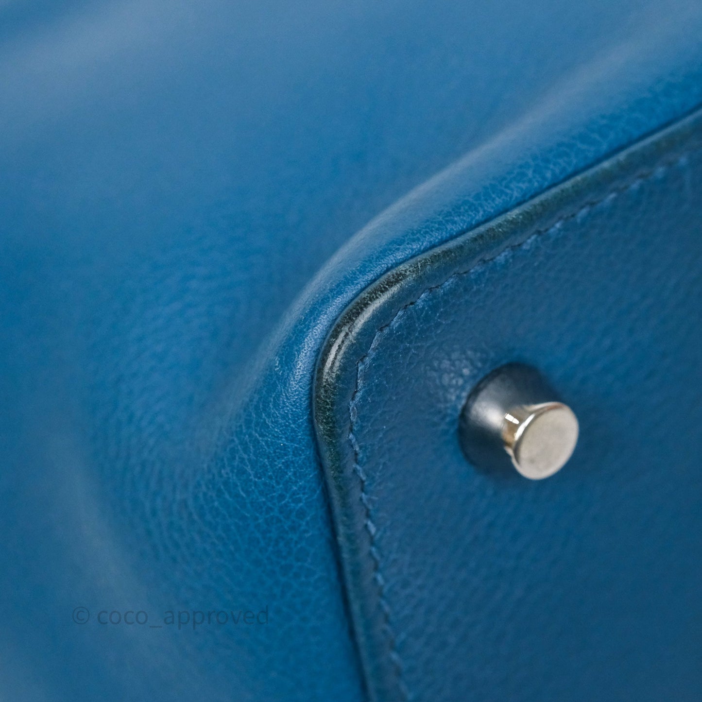 Hermès ToolBox 20 Bleu Cobalt 7C Evercolor Palladium Hardware