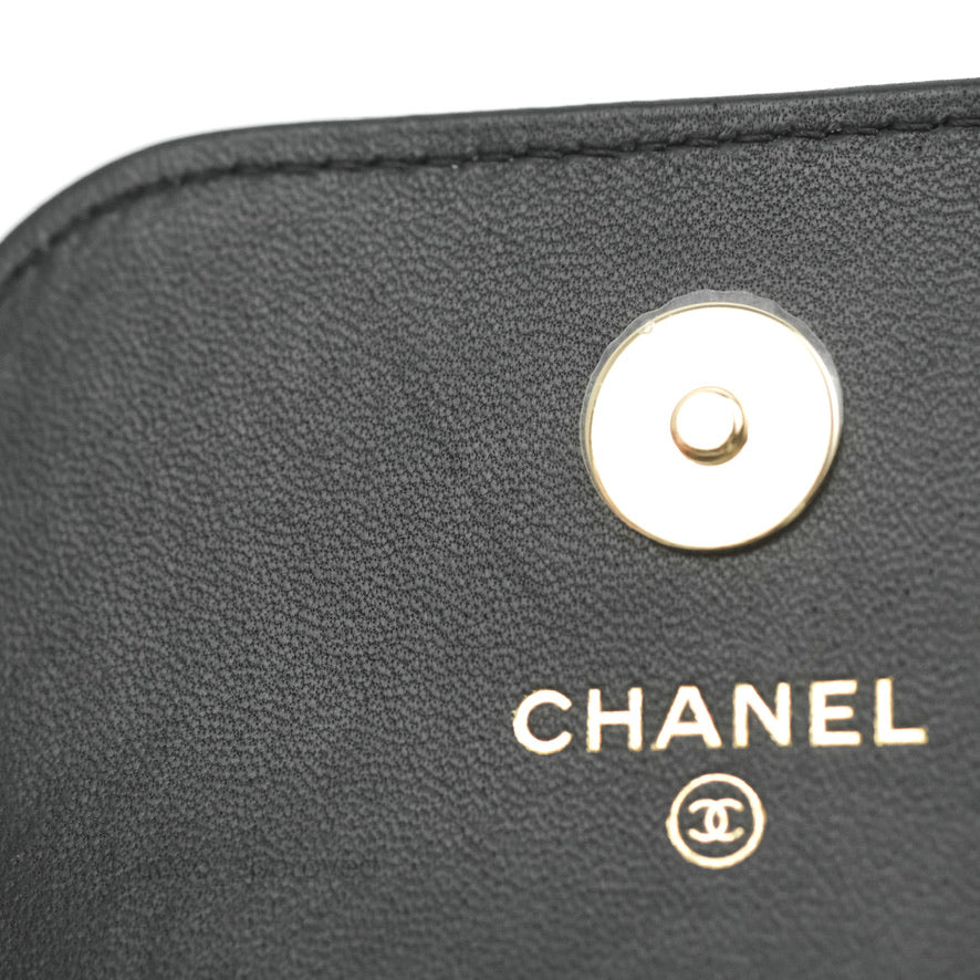 Chanel Mini Bag Black Lambskin Crochet Gold Hardware 22C