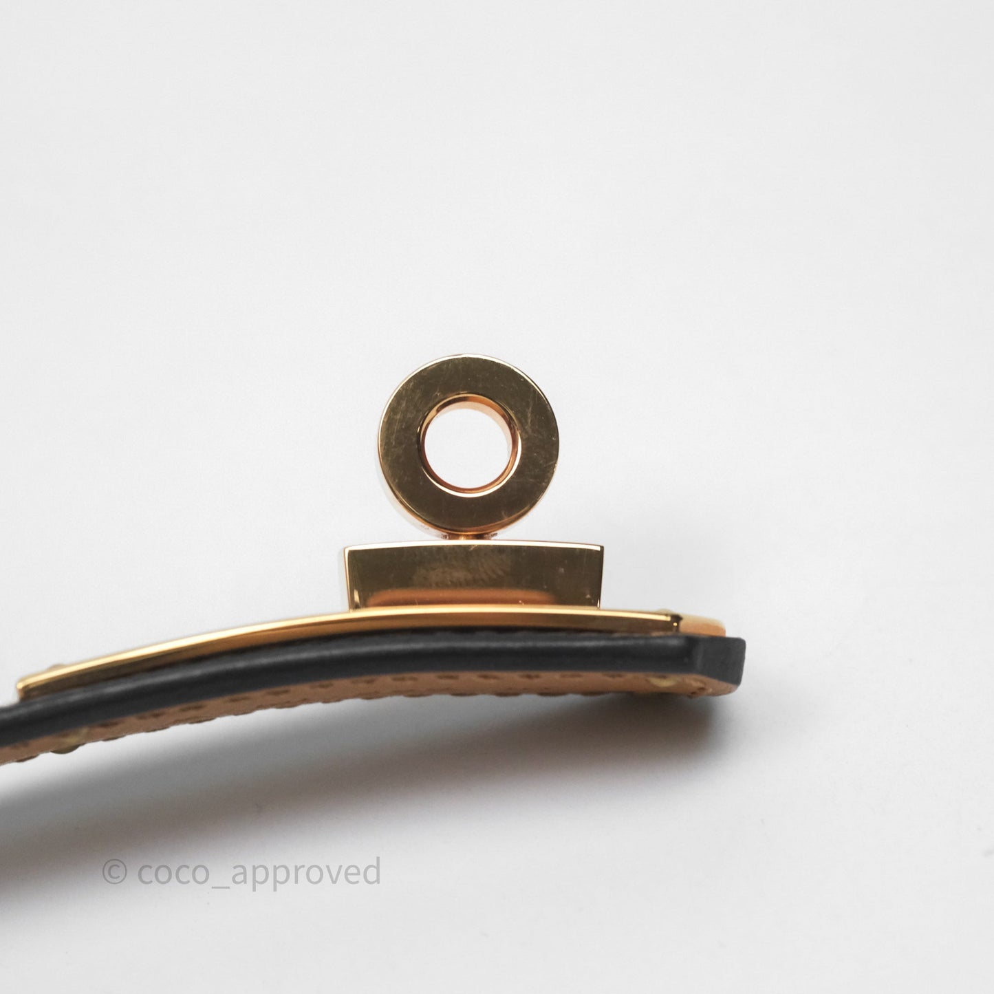 Hermès Kelly Buckle Belt Etoupe Epsom Rose Gold Hardware