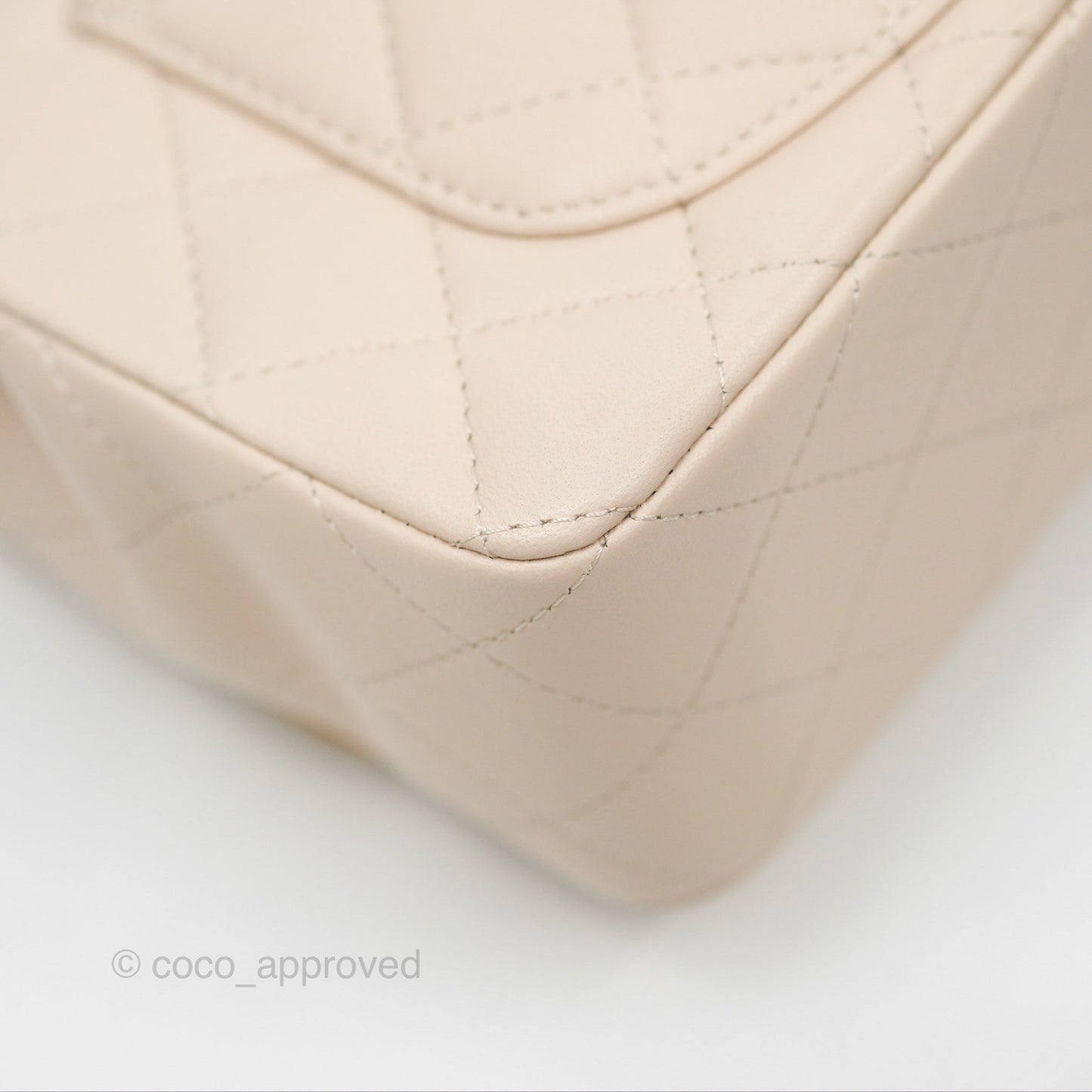 Chanel Top Handle Mini Rectangular Flap Bag Ecru/Beige Lambskin Gold Hardware 23P