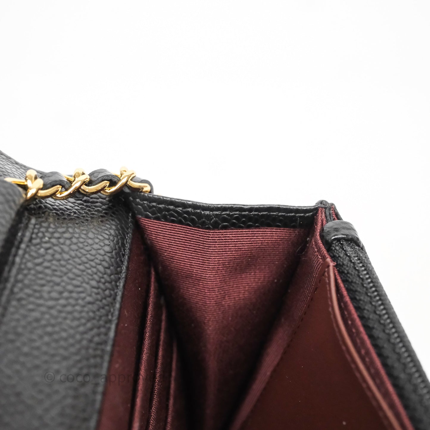Chanel Quilted Classic Wallet On Chain WOC Black Caviar Gold Hardware