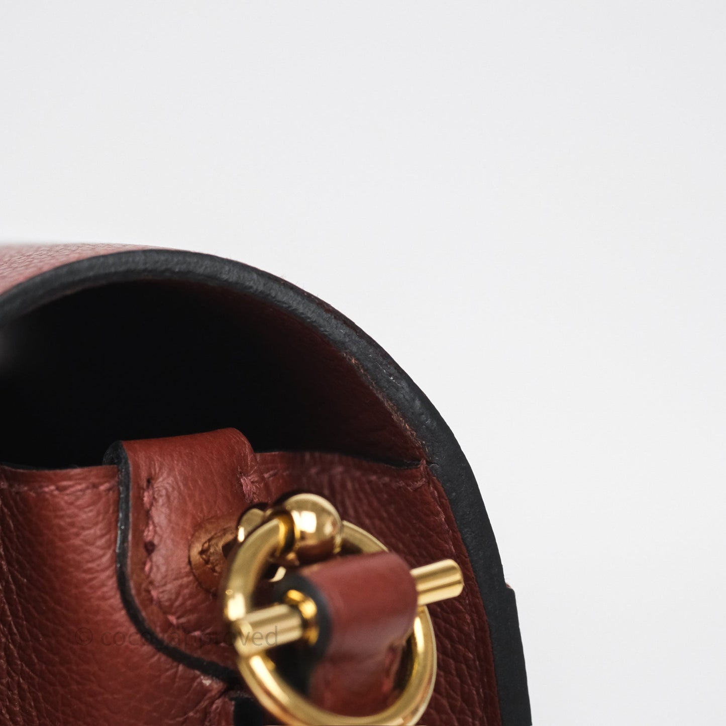 Hermès Mini Roulis Rouge H 55 Evercolor Gold Hardware