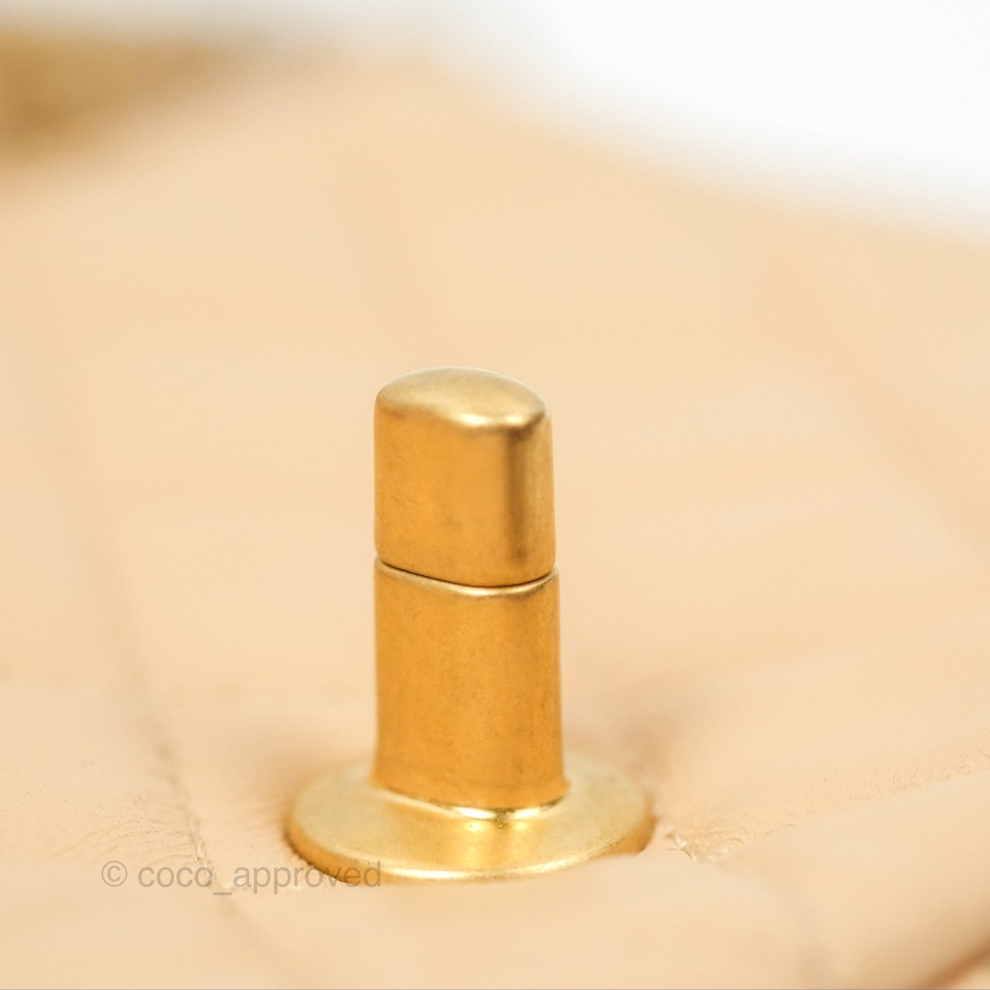 Chanel Pearl Crush Mini Rectangular Beige Lambskin Aged Gold Hardware