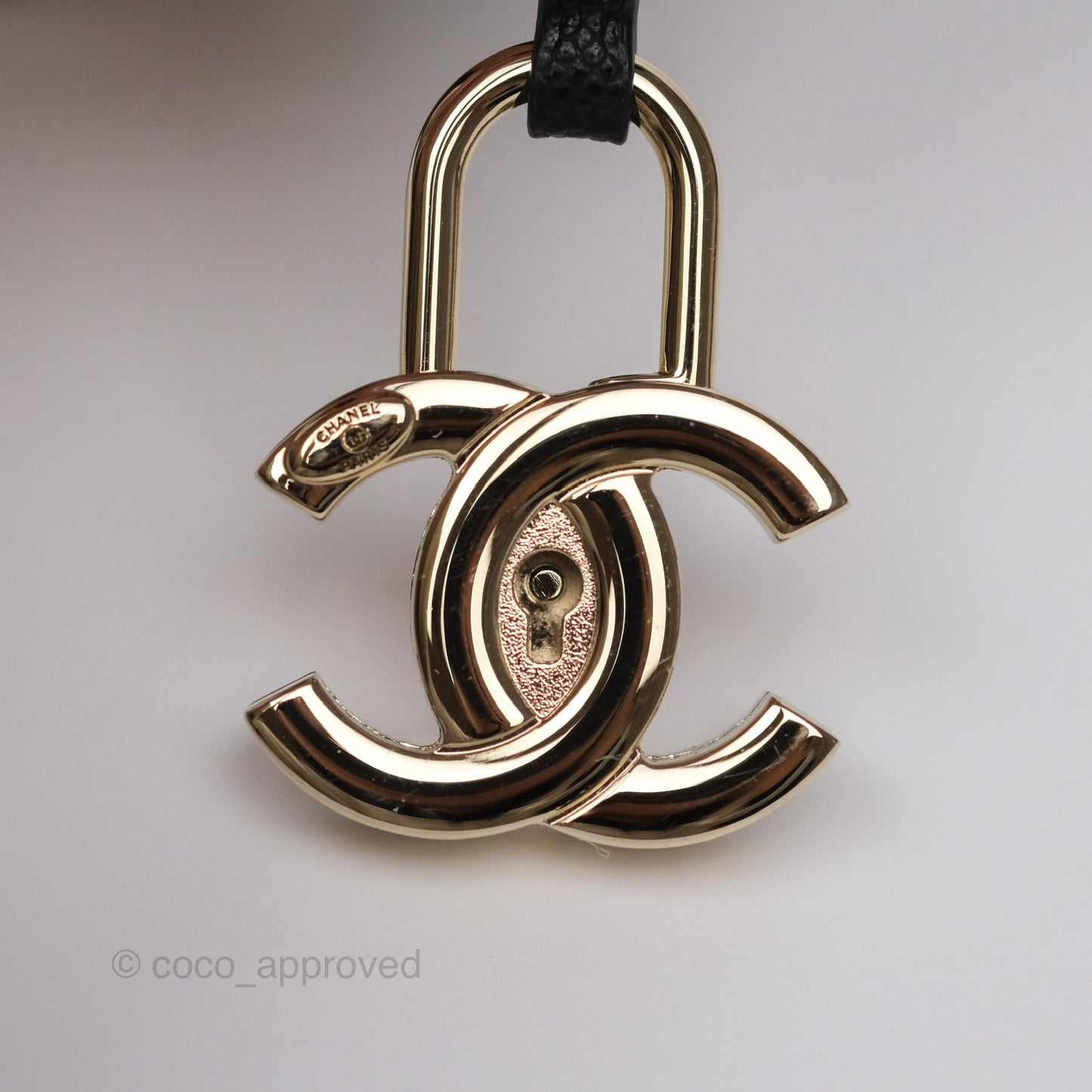 Chanel Quilted Small CC Filigree Vanity Case Black Beige Caviar Gold Hardware