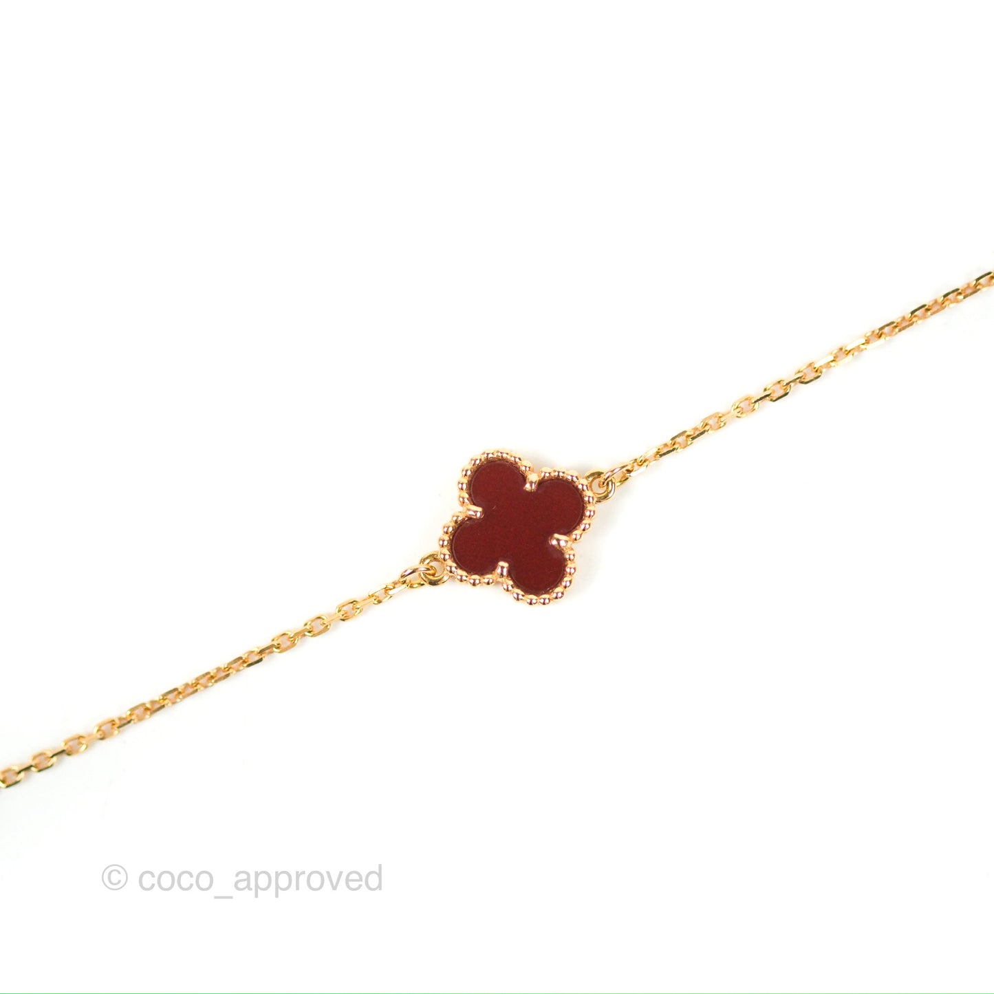 Van Cleef & Arpels Sweet Alhambra Bracelet Red Carnelian Rose Gold