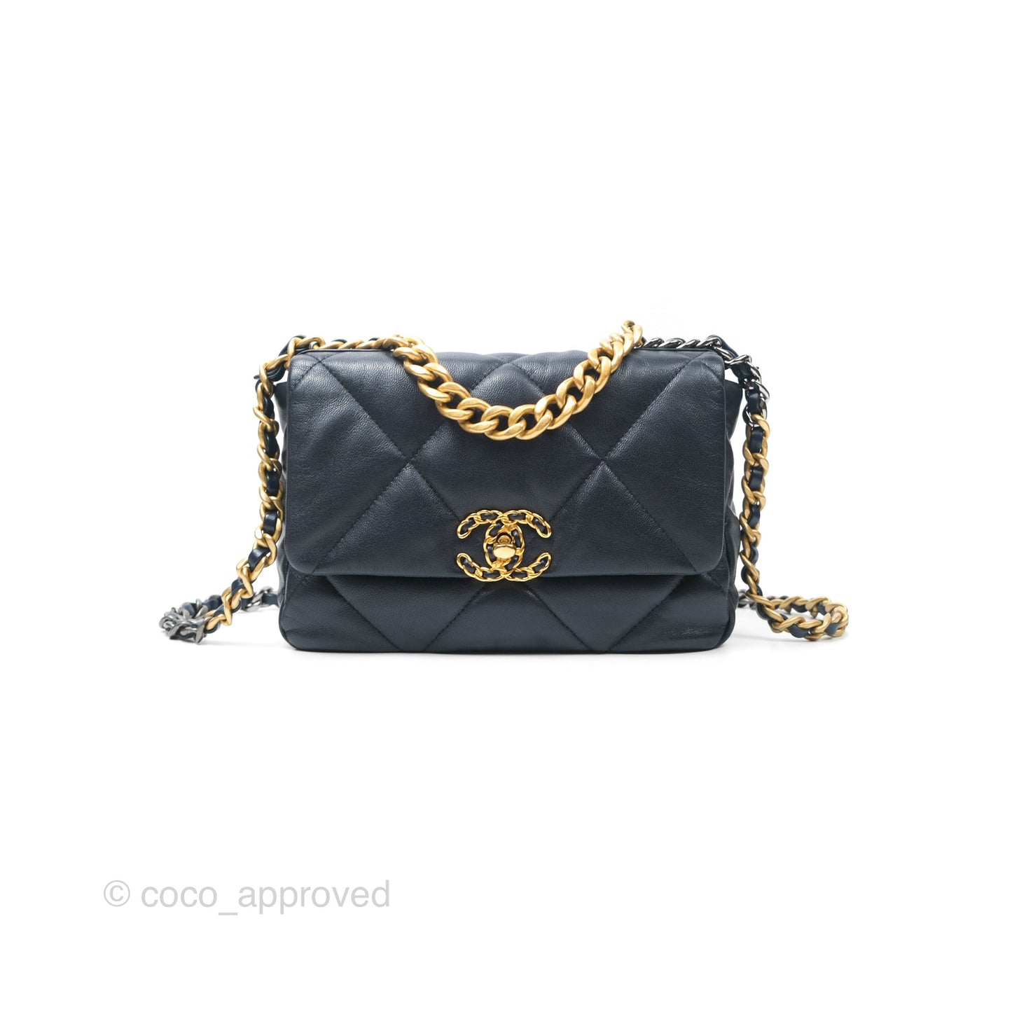 Chanel 19 Small Navy Goatskin Mixed Hardware