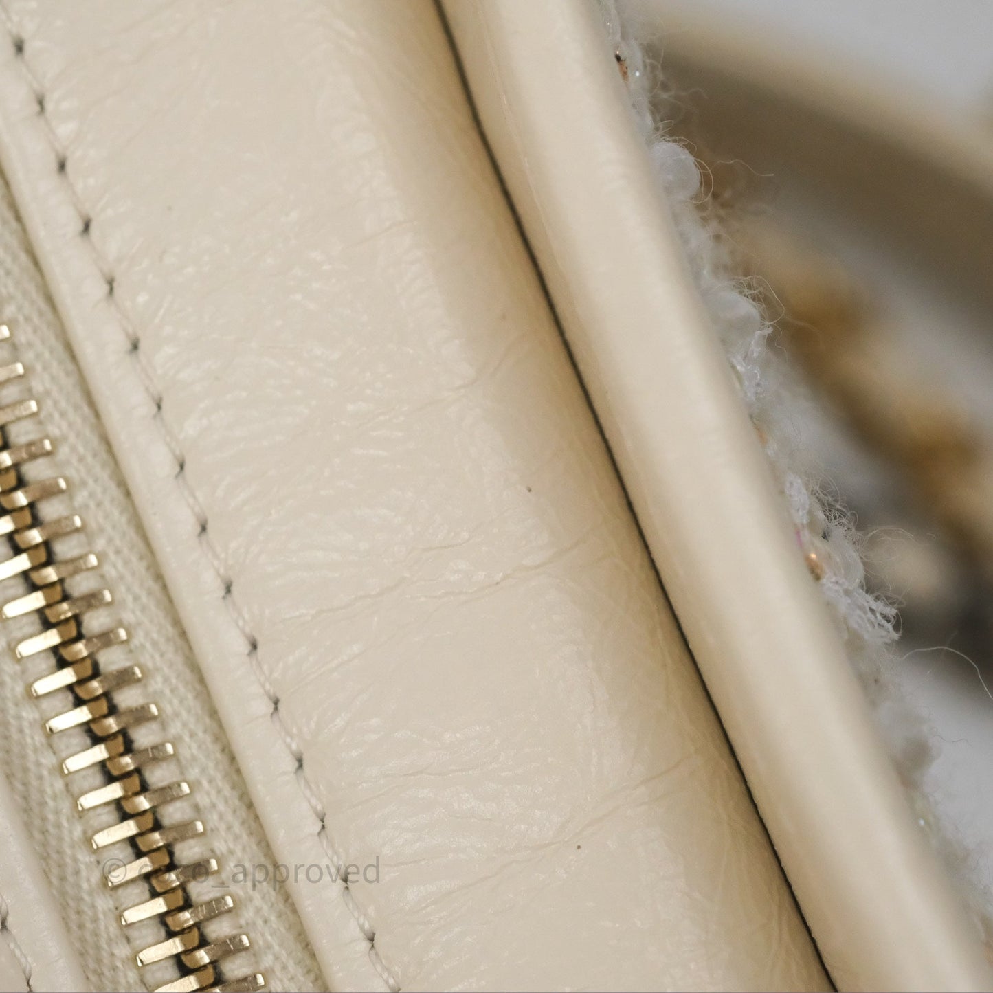 Chanel Small Gabrielle Hobo Quilted Ivory Tweed Aged Calfskin