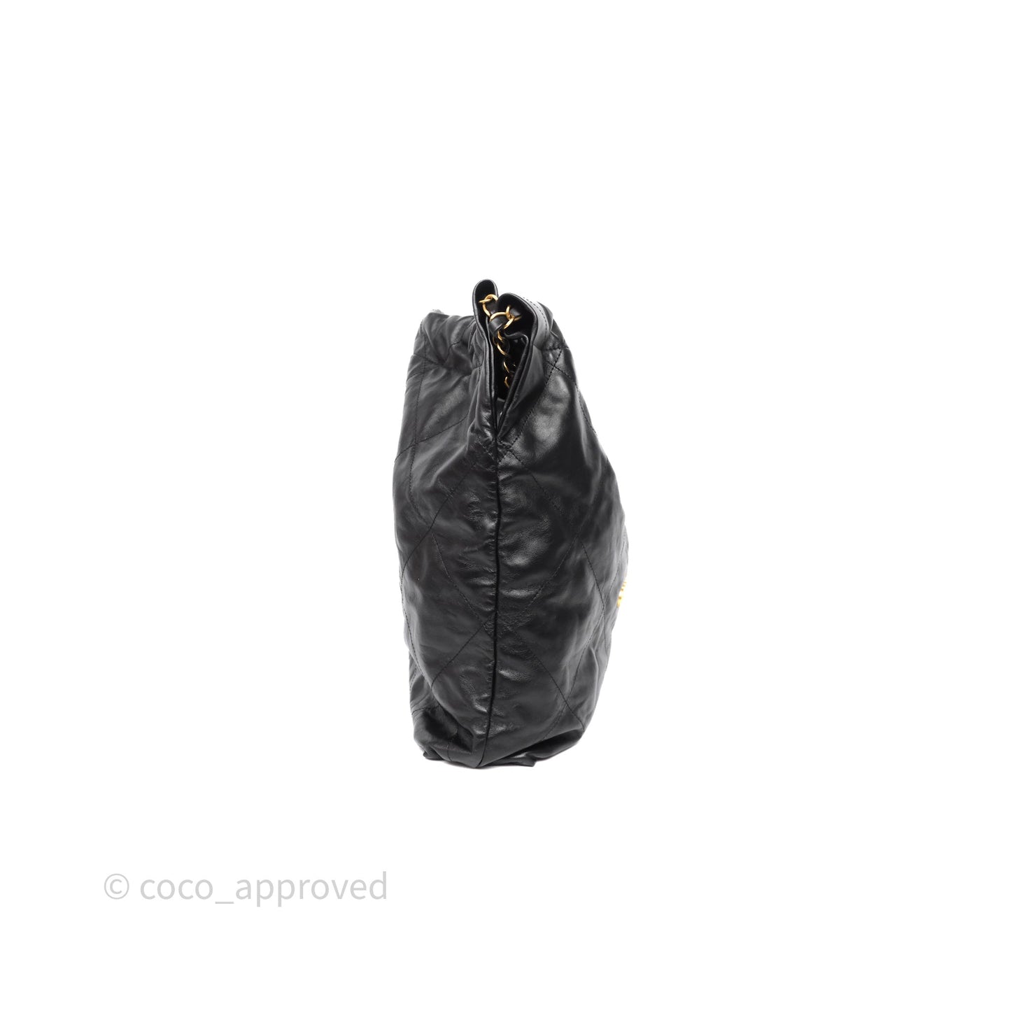 Chanel 22 Bag Medium Black Calfskin Aged Gold Hardware