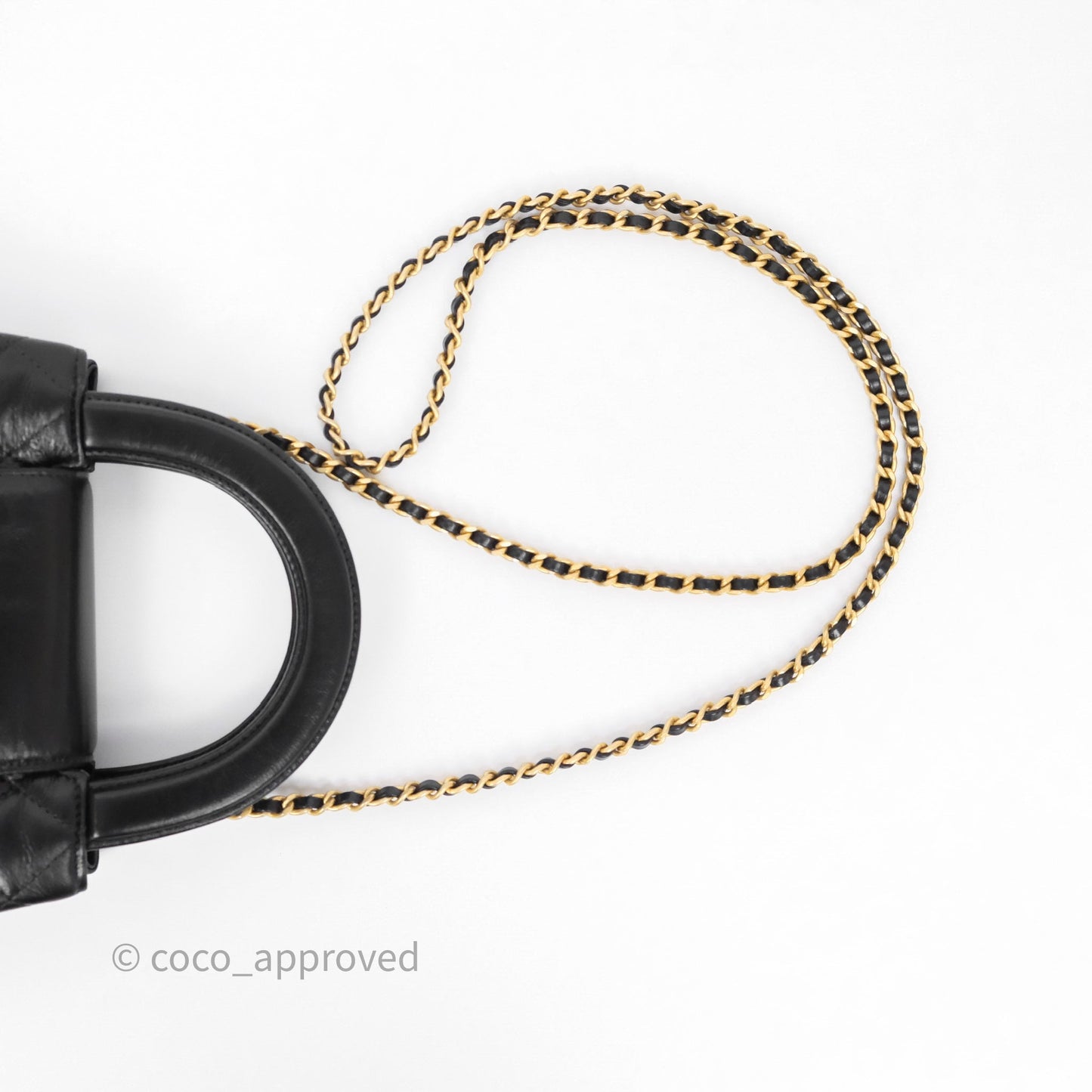 Chanel Kelly Bag Quilted Black Shiny Crumpled Calfskin Aged Gold Hardware