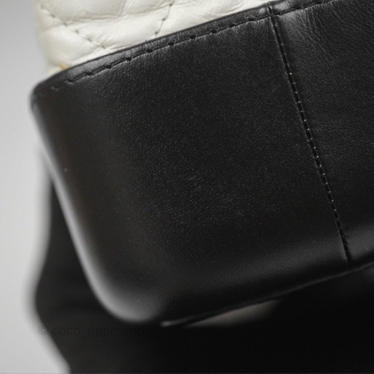 Chanel Small Gabrielle Backpack White Black Aged Calfskin