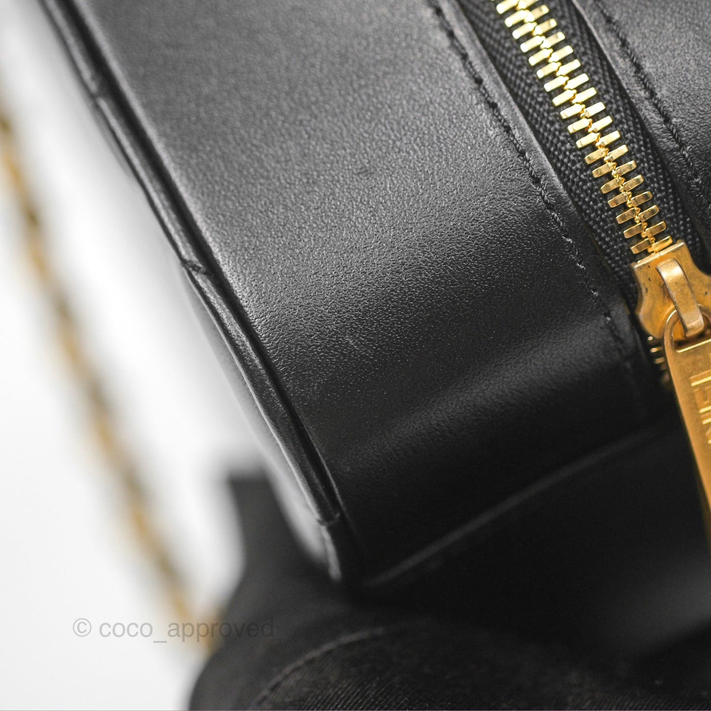 Chanel Top Handle Vanity Case Black Lambskin Aged Gold Hardware 22A