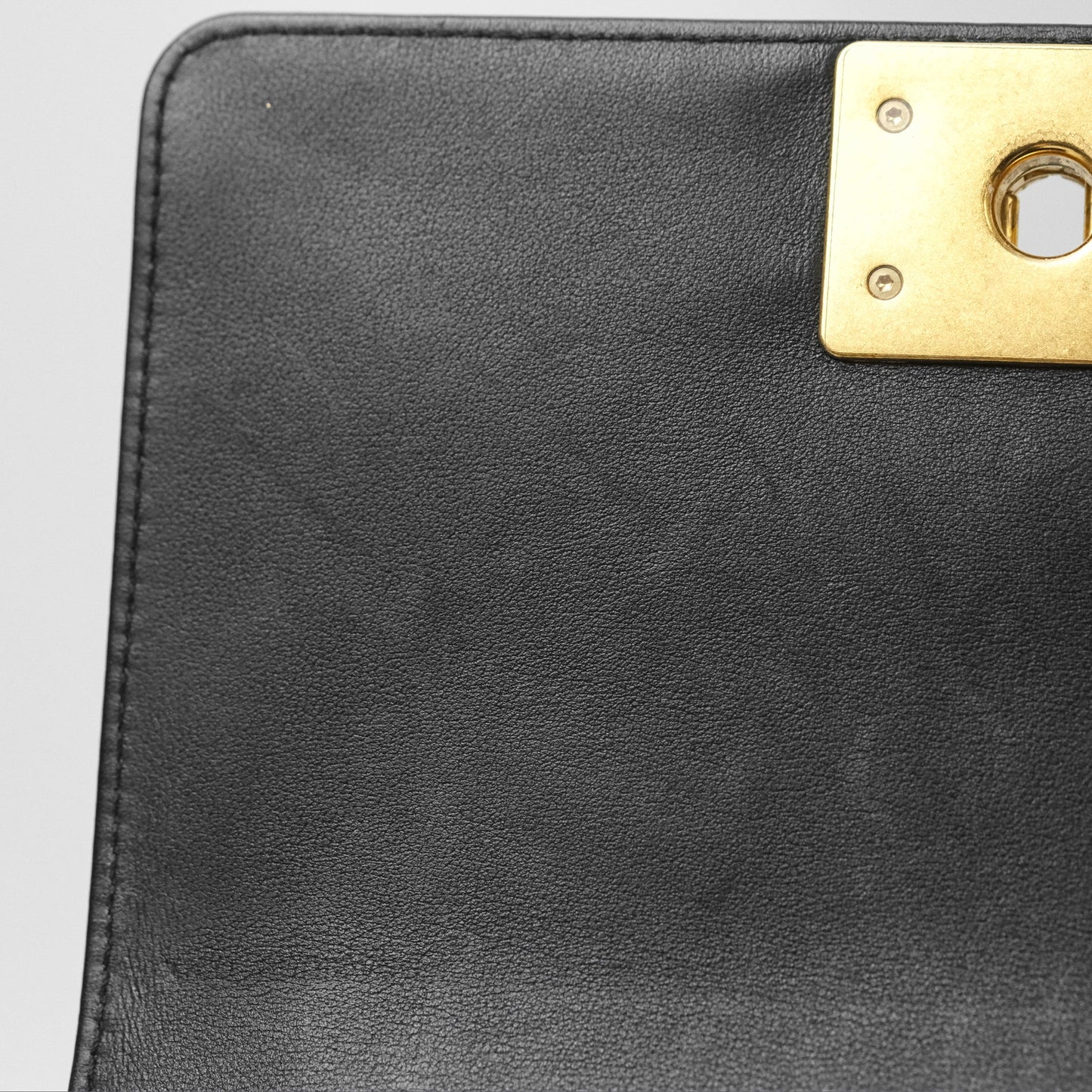 Chanel Small Boy Quilted Black Calfskin Aged Gold Hardware