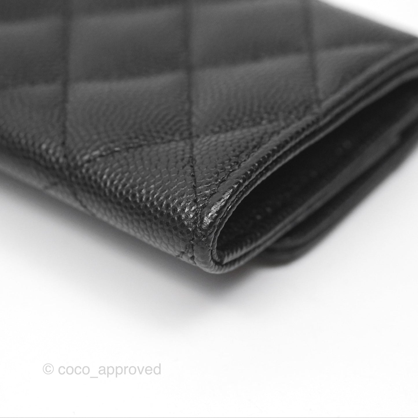 Chanel Flap Card Holder Black Caviar CC Gold Hardware