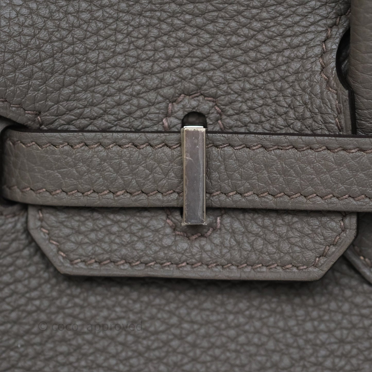 Hermès Birkin 25 Retourne Gris Etain 8F Togo Palladium Hardware