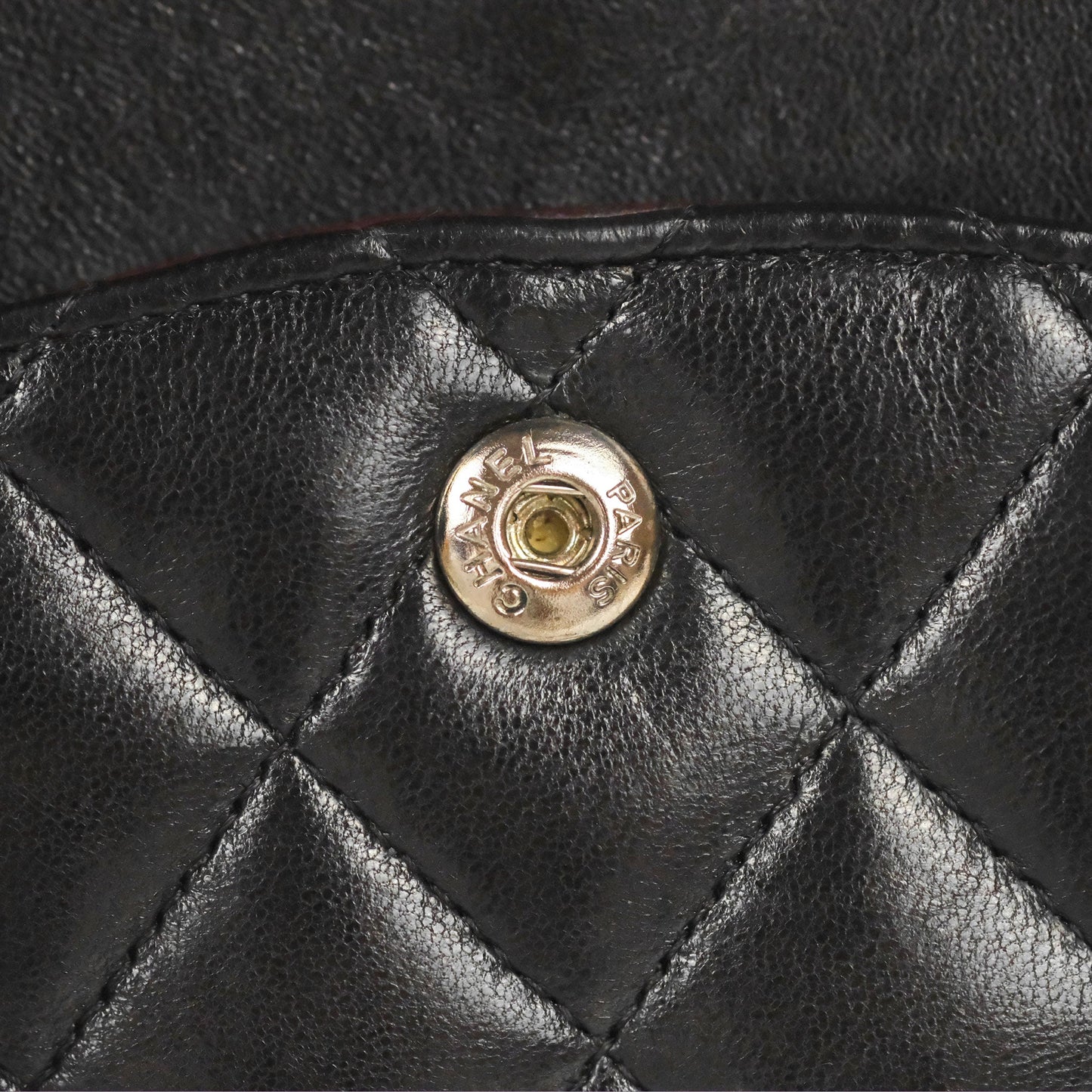 Chanel Classic M/L Medium Flap Quilted Black Lambskin Silver Hardware