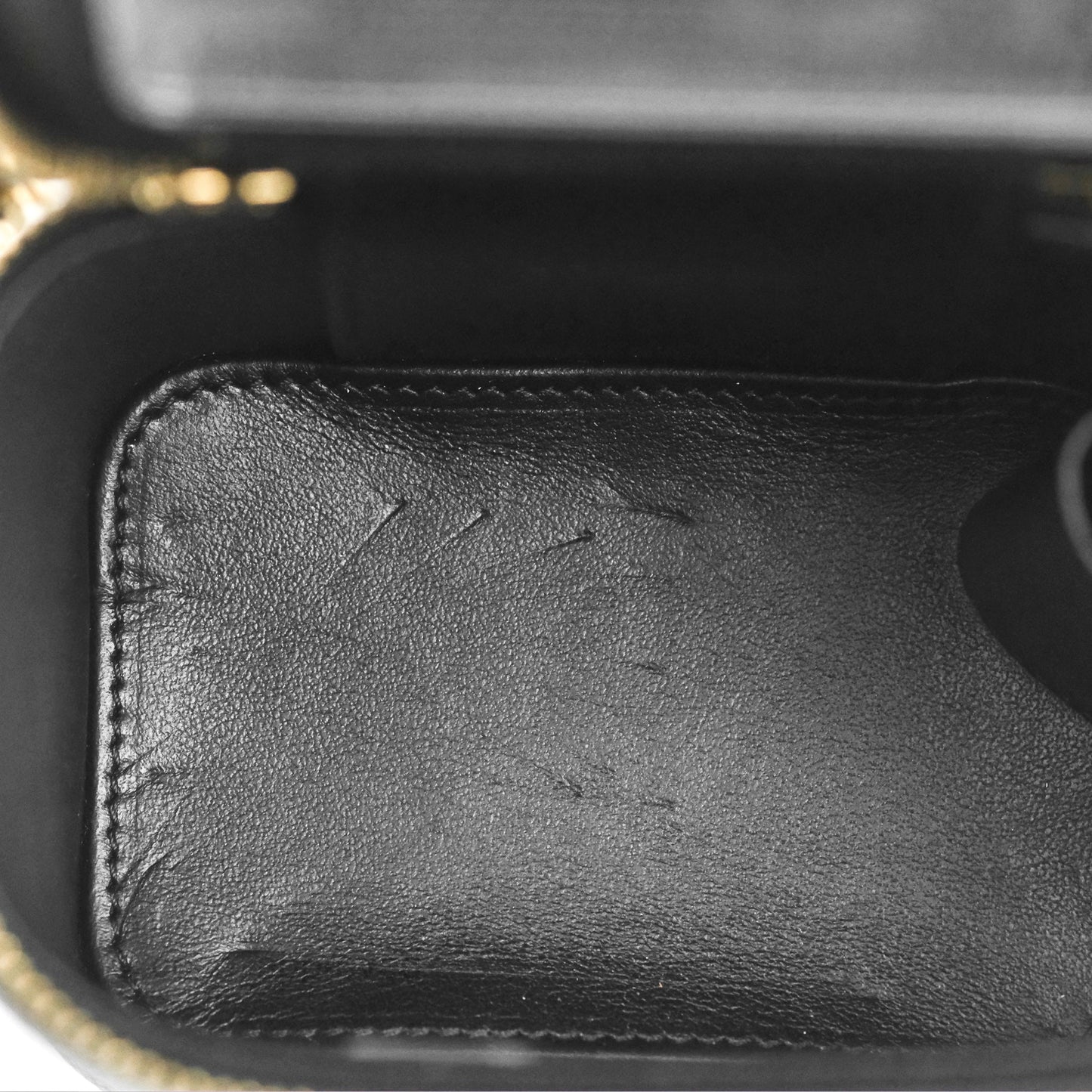 Chanel Mini Poker Vanity With Chain Black Caviar Gold Hardware