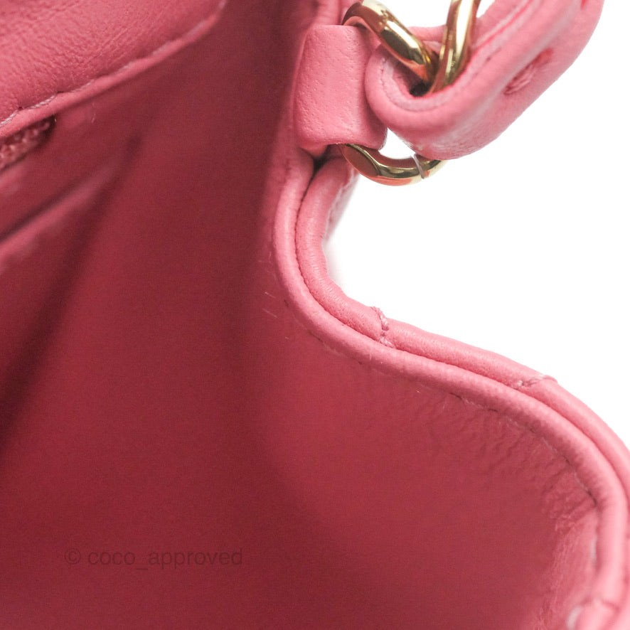 Chanel Mini Square Flap Pink Lambskin Gold Hardware
