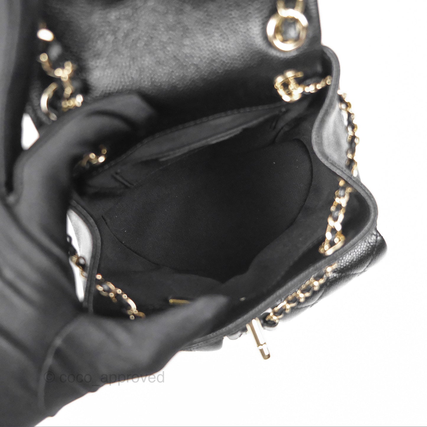Chanel Duma Backpack Small Black Caviar Gold Hardware