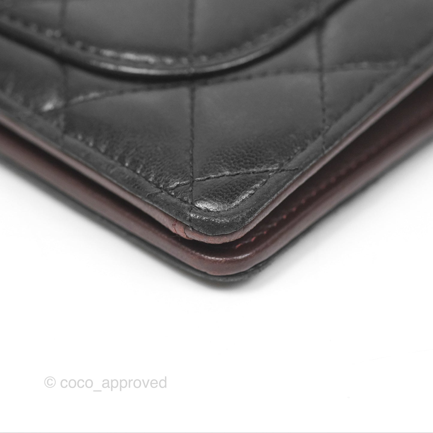 Chanel Classic Quilted Long Wallet Black Lambskin Silver Hardware