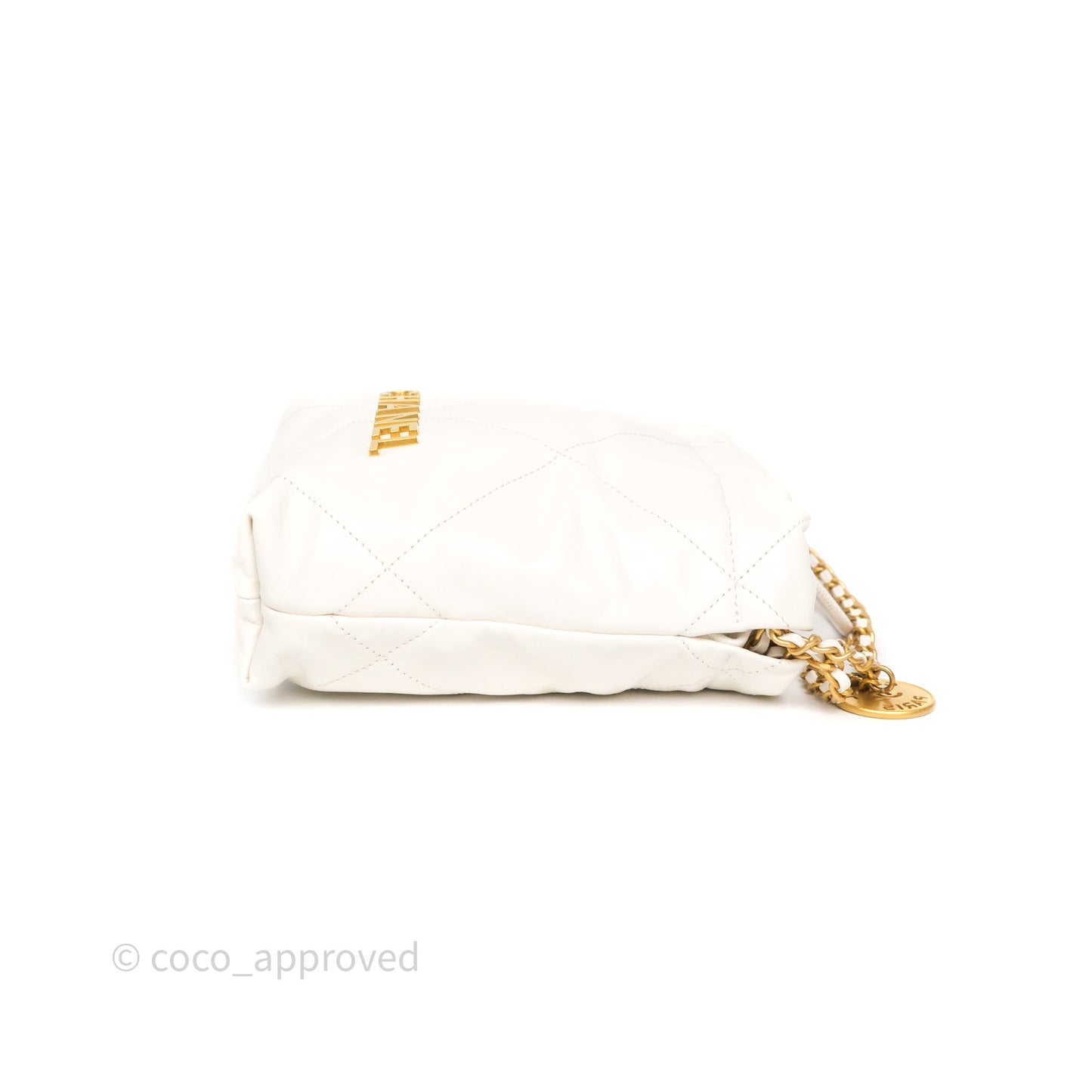 Chanel 22 Mini Bag White Calfskin Aged Gold Hardware