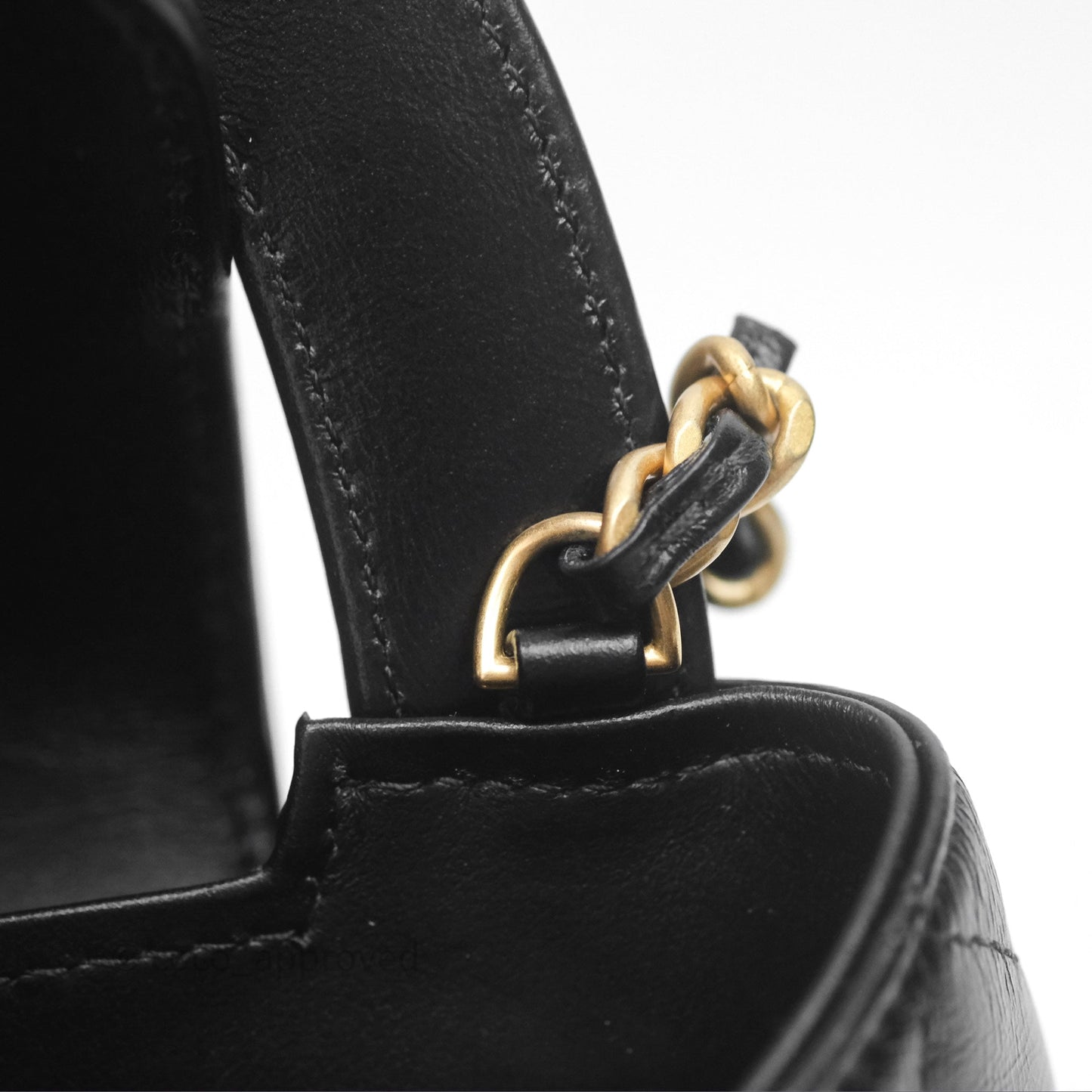 Chanel Kelly Bag Quilted Black Shiny Crumpled Calfskin Aged Gold Hardware