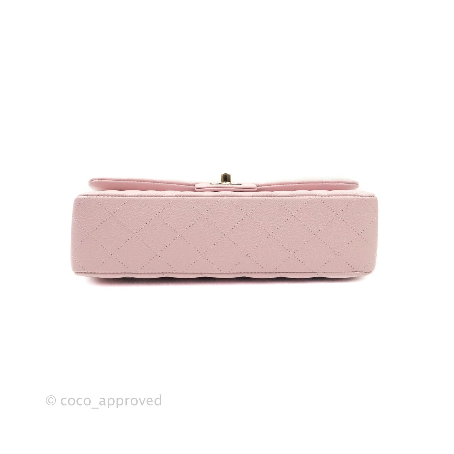 Chanel M/L Medium Double Flap Bag Lilac Rose Clair Caviar Gold Hardware 21S