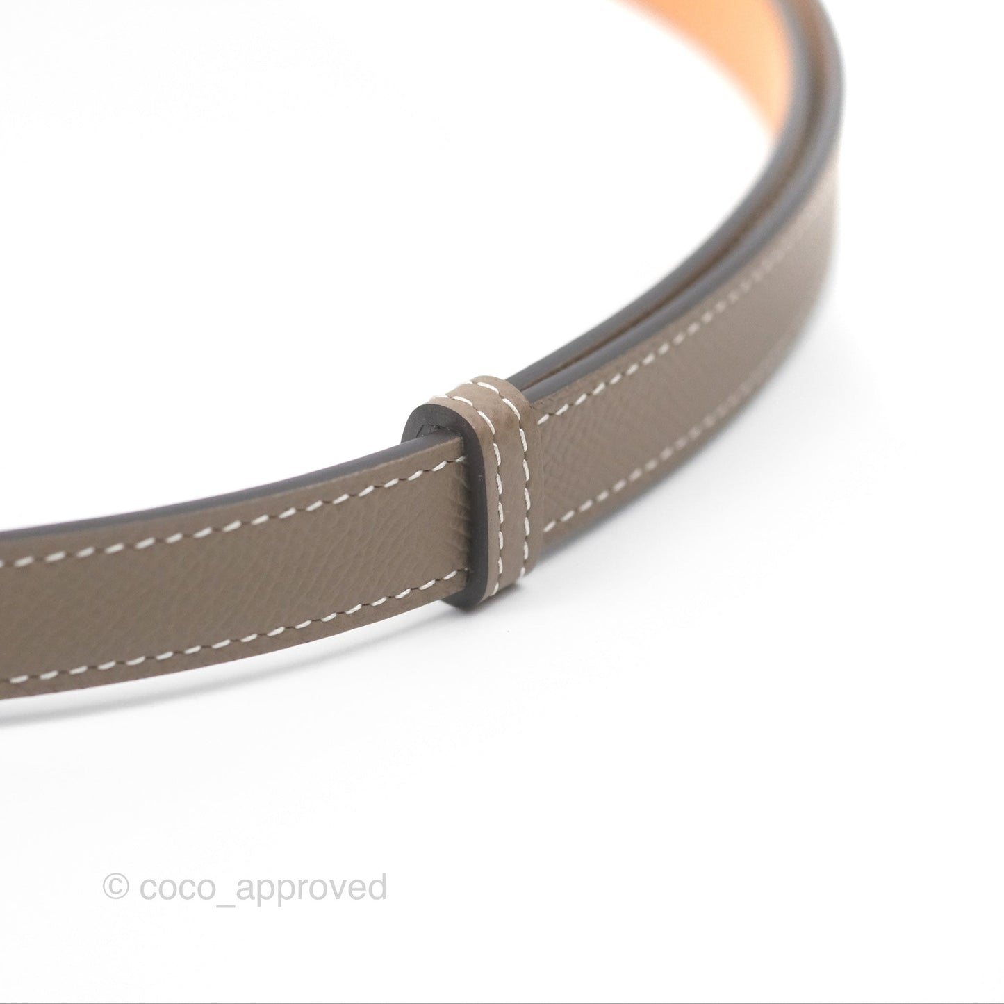 Hermès Epsom Kelly Buckle Belt Etoupe 18 Rose Gold Hardware