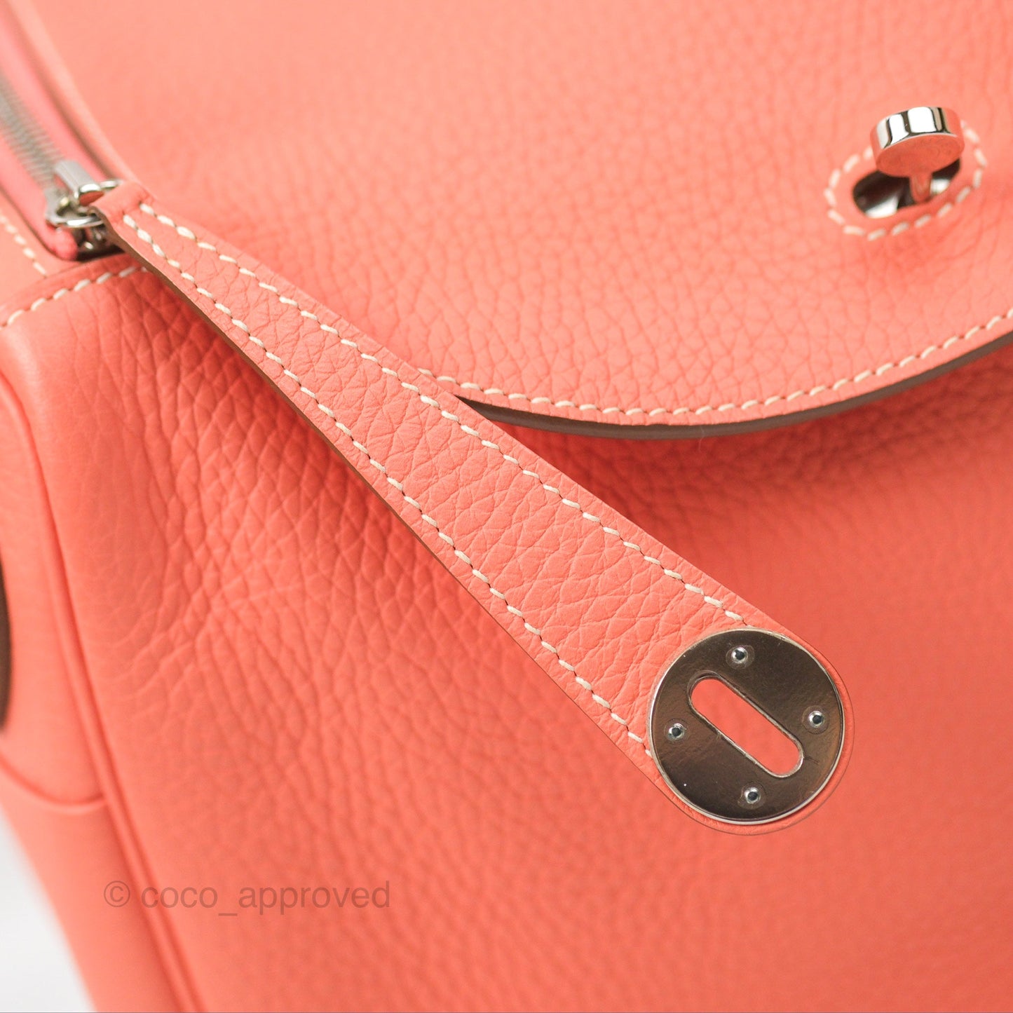 Hermès Lindy 30 Flamingo Clemence Palladium Hardware