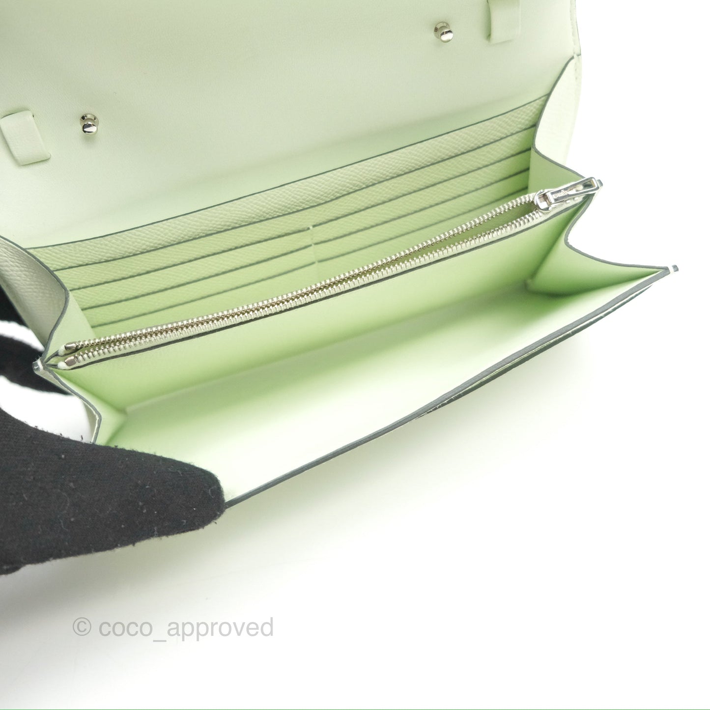 Hermès Constance To Go Wallet Vert Fizz Epsom Palladium Hardware