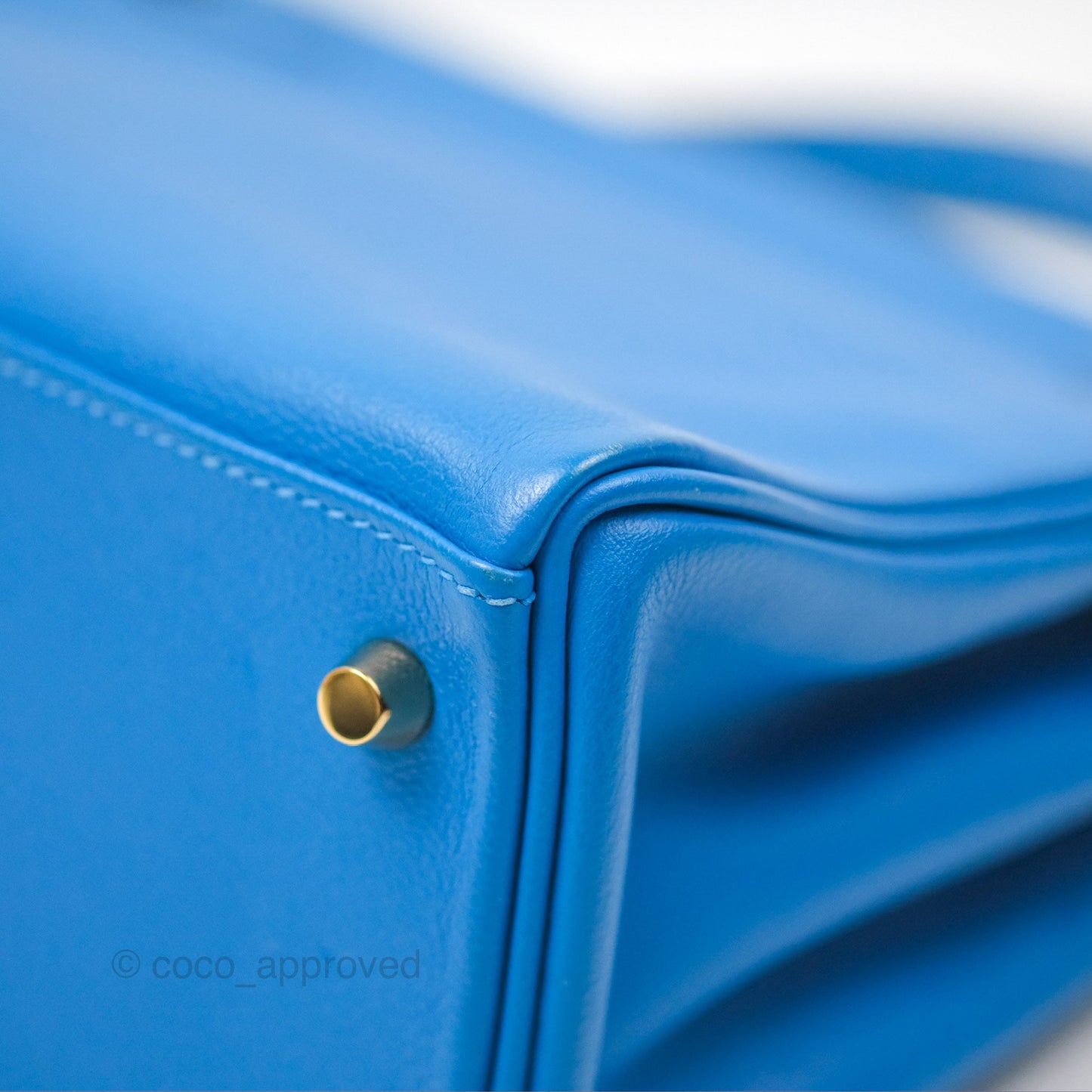 Hermès Retourne Kelly 28 Blue Evercolor Gold Hardware