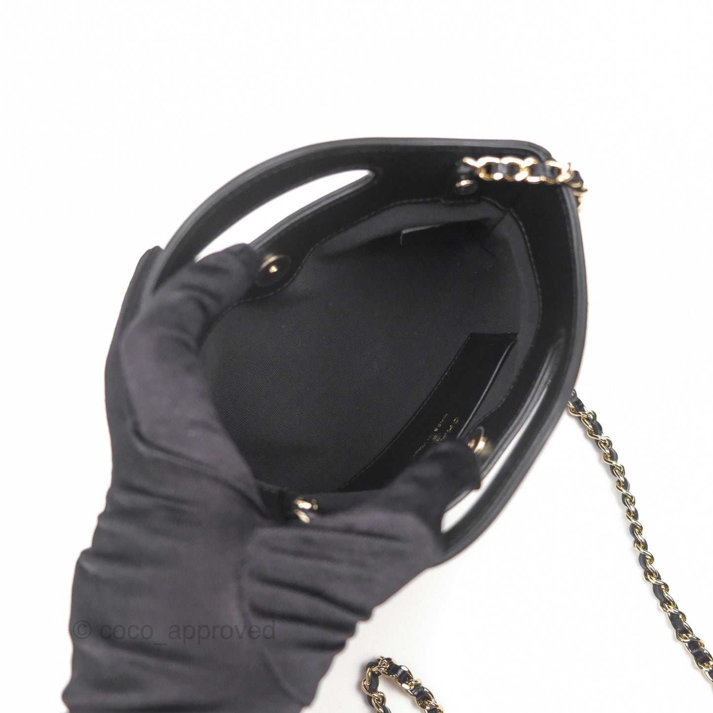 Chanel Nano 31 Black Shiny Calfskin Gold Hardware
