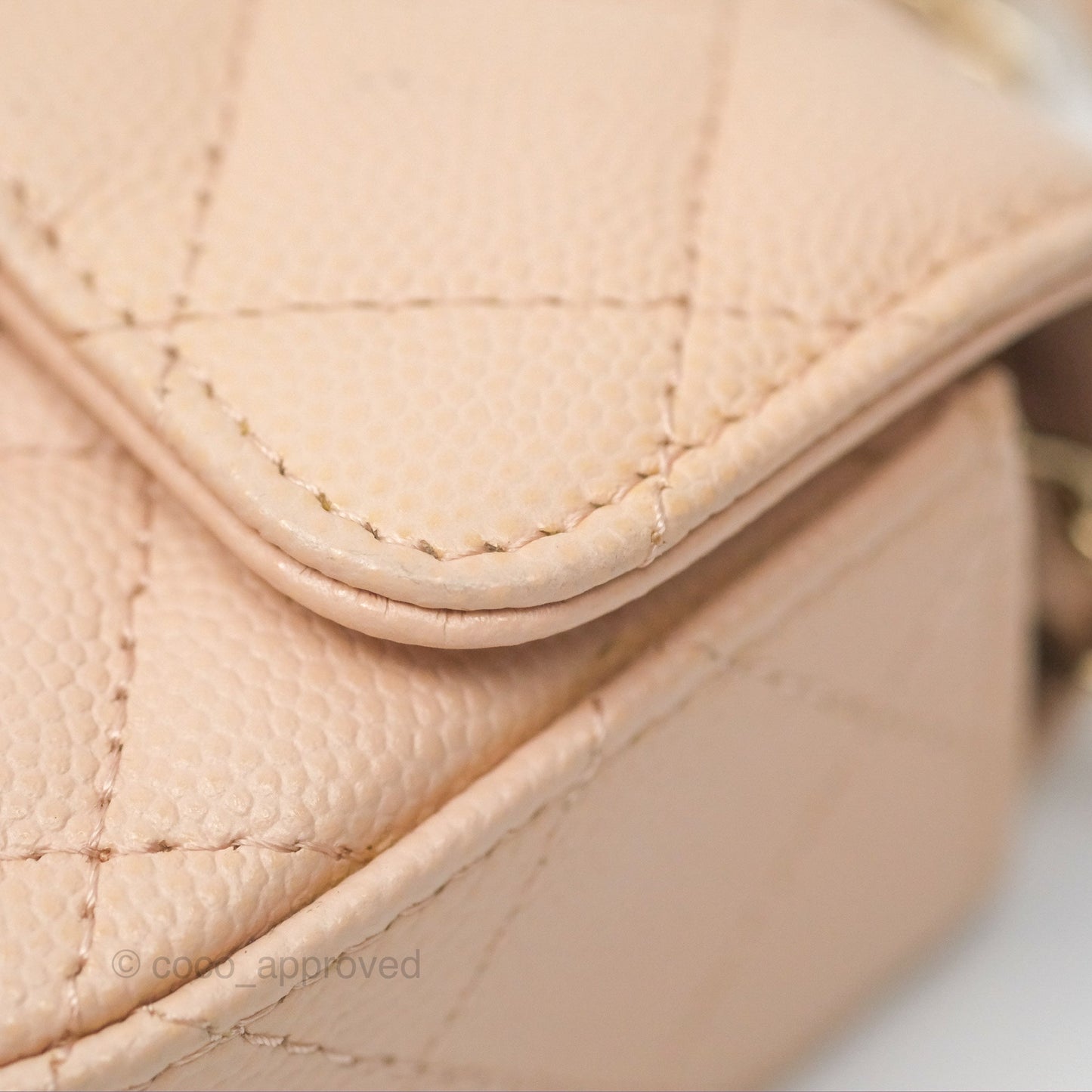 Chanel Mini Clutch With Chain Light Pink Caviar Gold Hardware