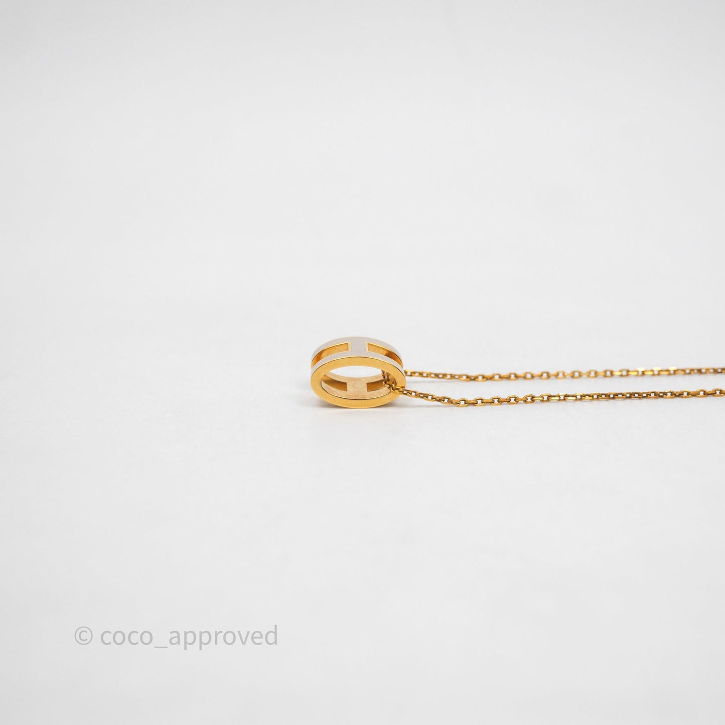 Hermès Pop H Marron Glace Pendant Necklace Gold Hardware