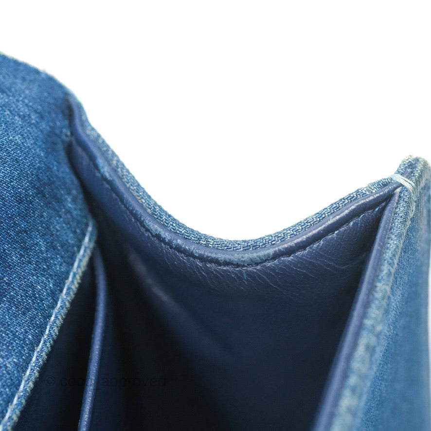 Chanel Medium Boy Blue Denim Tweed Ruthenium Hardware