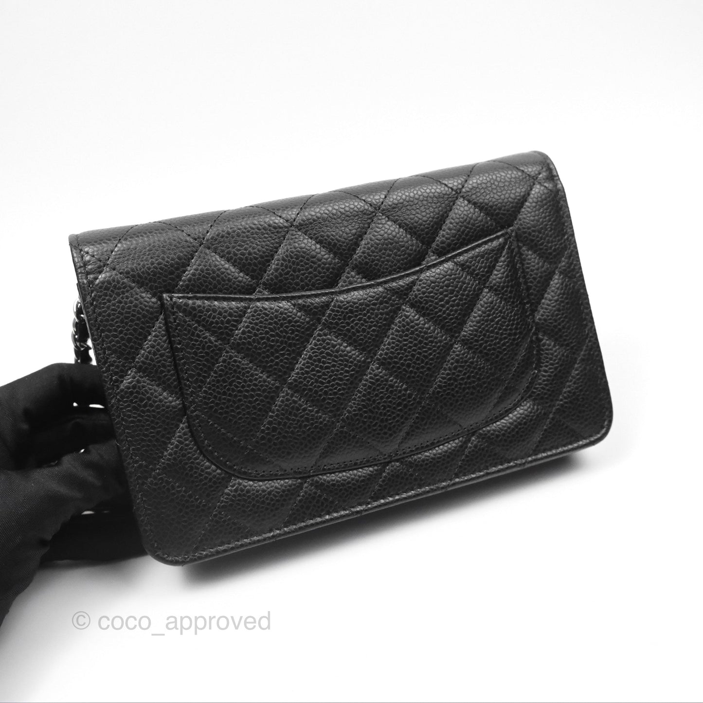 Chanel Quilted Classic WOC Black Caviar Silver Hardware