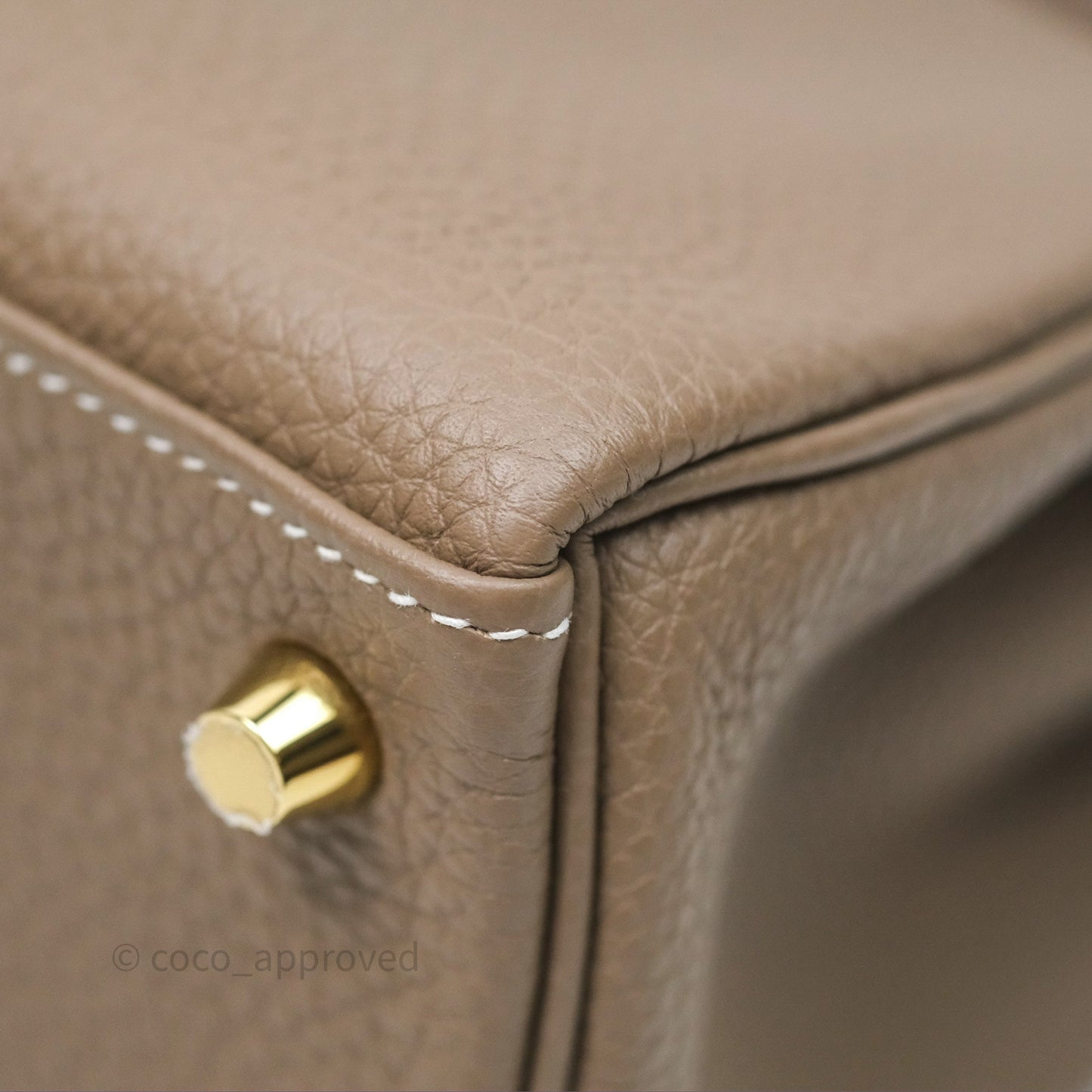 Hermès Kelly 25 Etoupe 18 Retourne Togo Gold Hardware