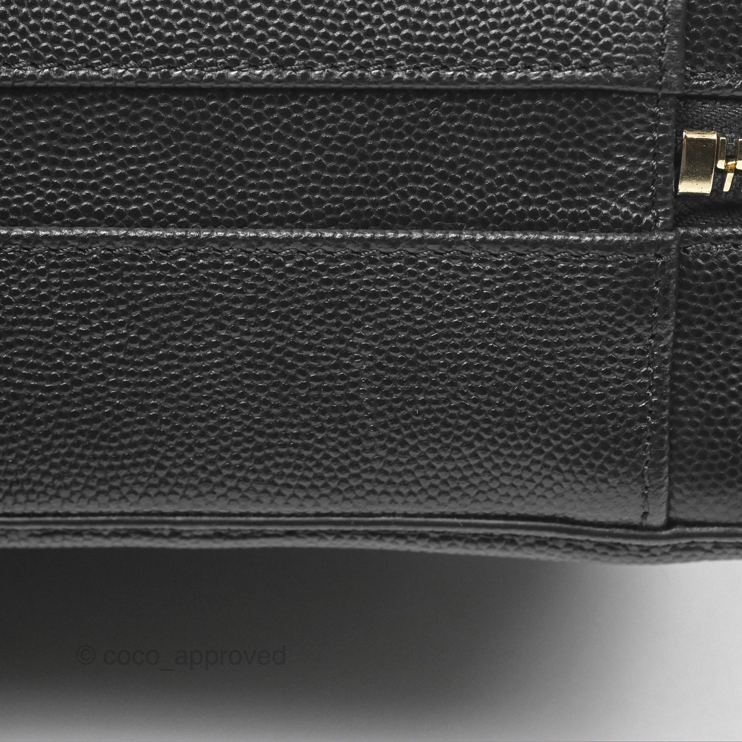 Chanel Quilted Small CC Filigree Vanity Case Black Caviar Aged Gold Hardware