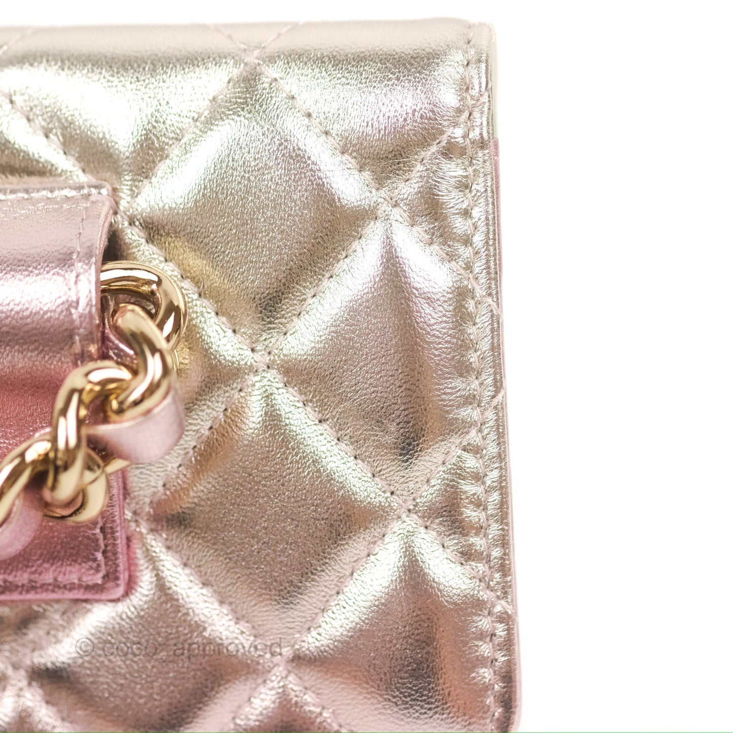 Chanel Waist Belt Bag Metallic Gradient Pink/Silver Lambskin Gold Hardware