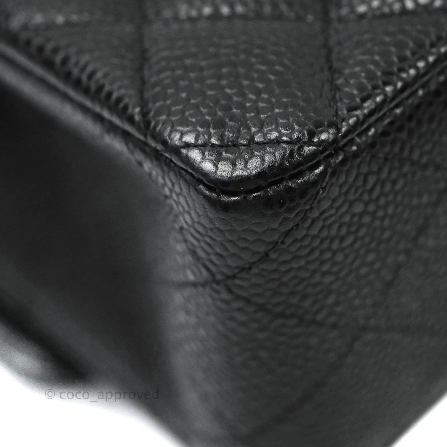 Chanel Quilted M/L Medium Double Flap Black Caviar Gold Hardware