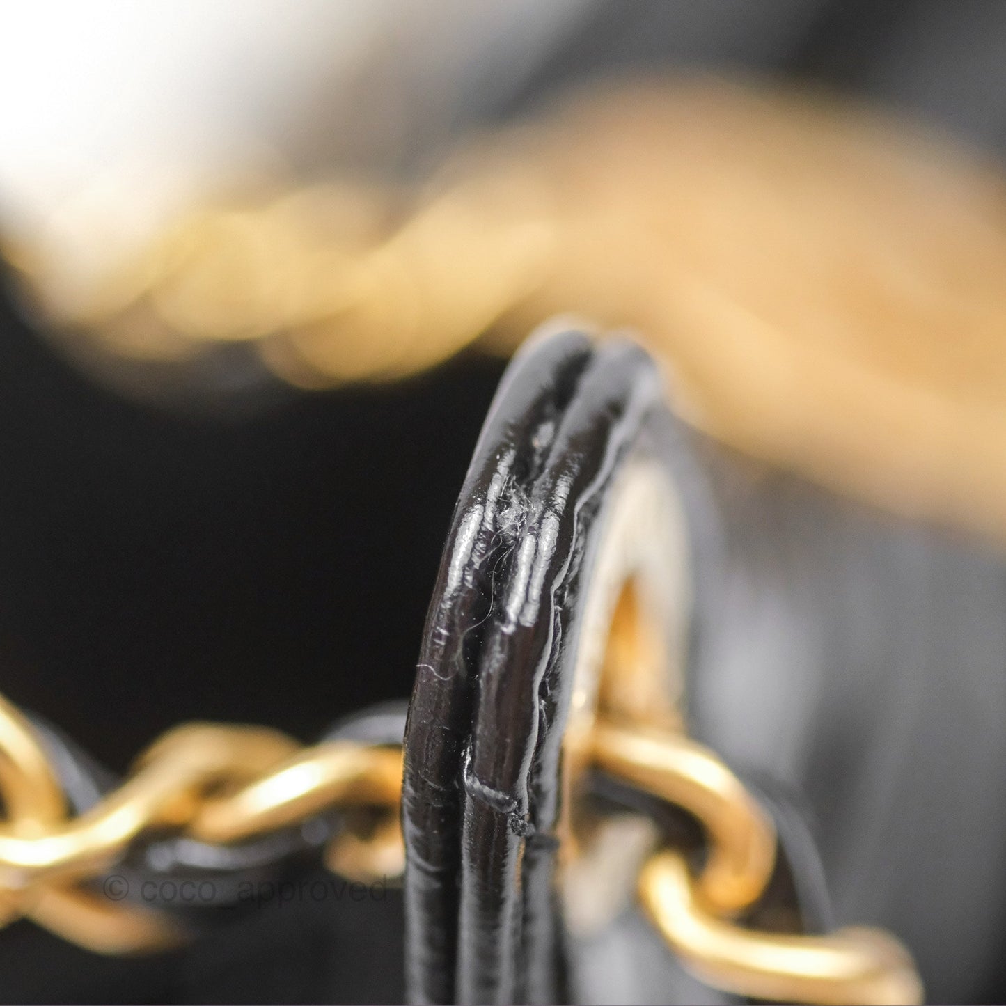 Chanel Medium Quilted Wavy CC Hobo Black Patent Aged Gold Hardware