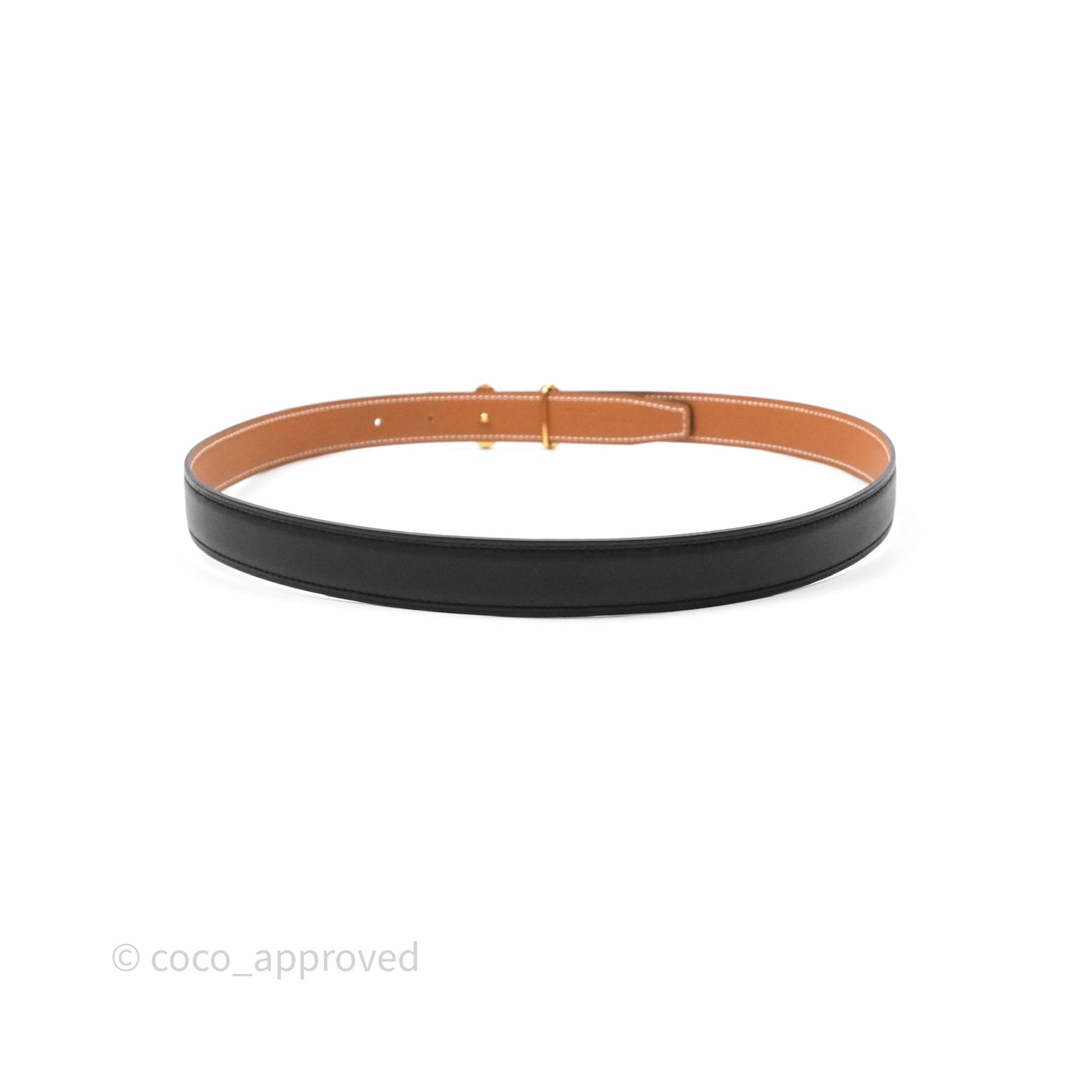Hermès Bubble Belt Buckle & Reversible Leather Strap 24mm Gold/ Nior
