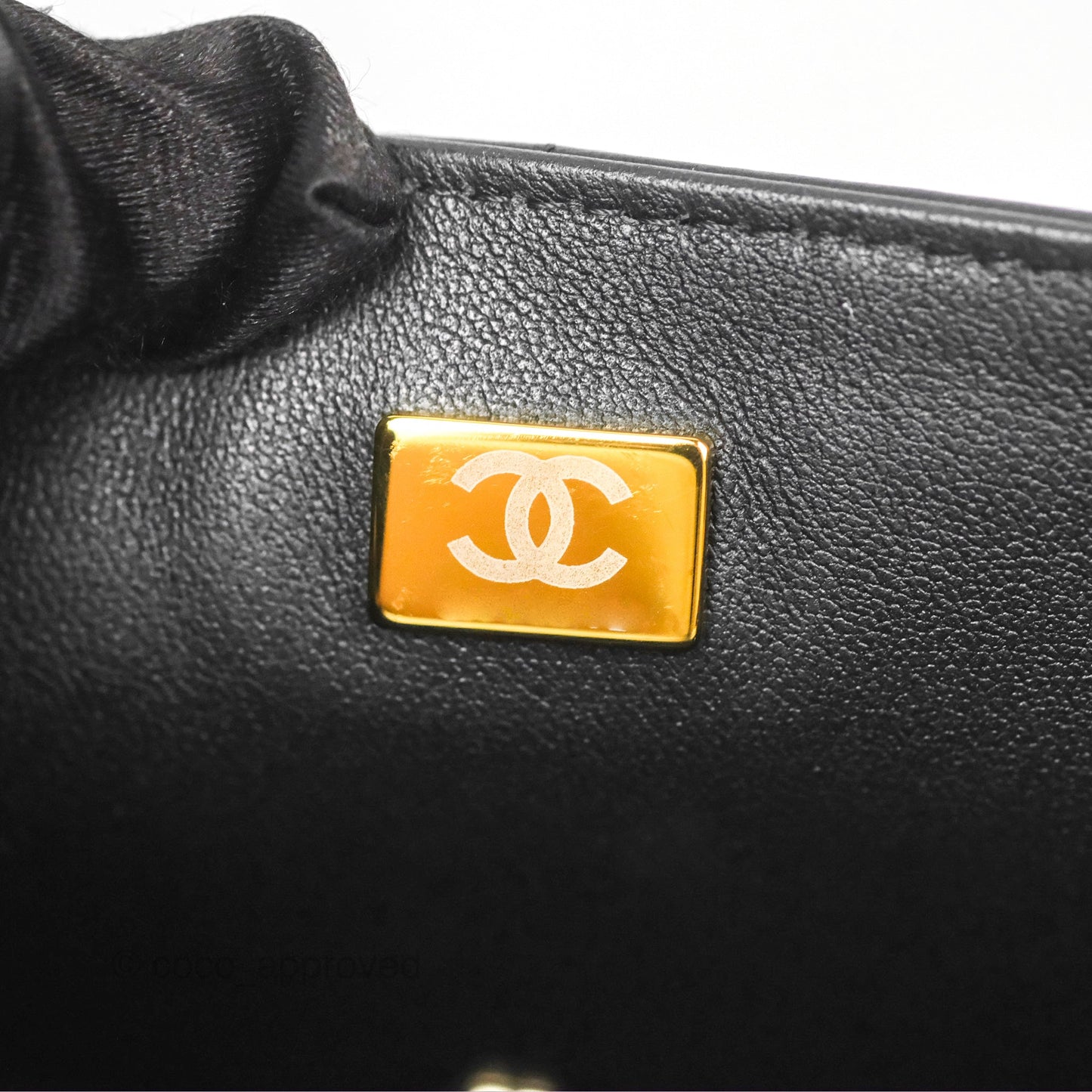Chanel Mini Monacoco Flap With Dice Logo Chain Lambskin Black Gold Hardware 23C