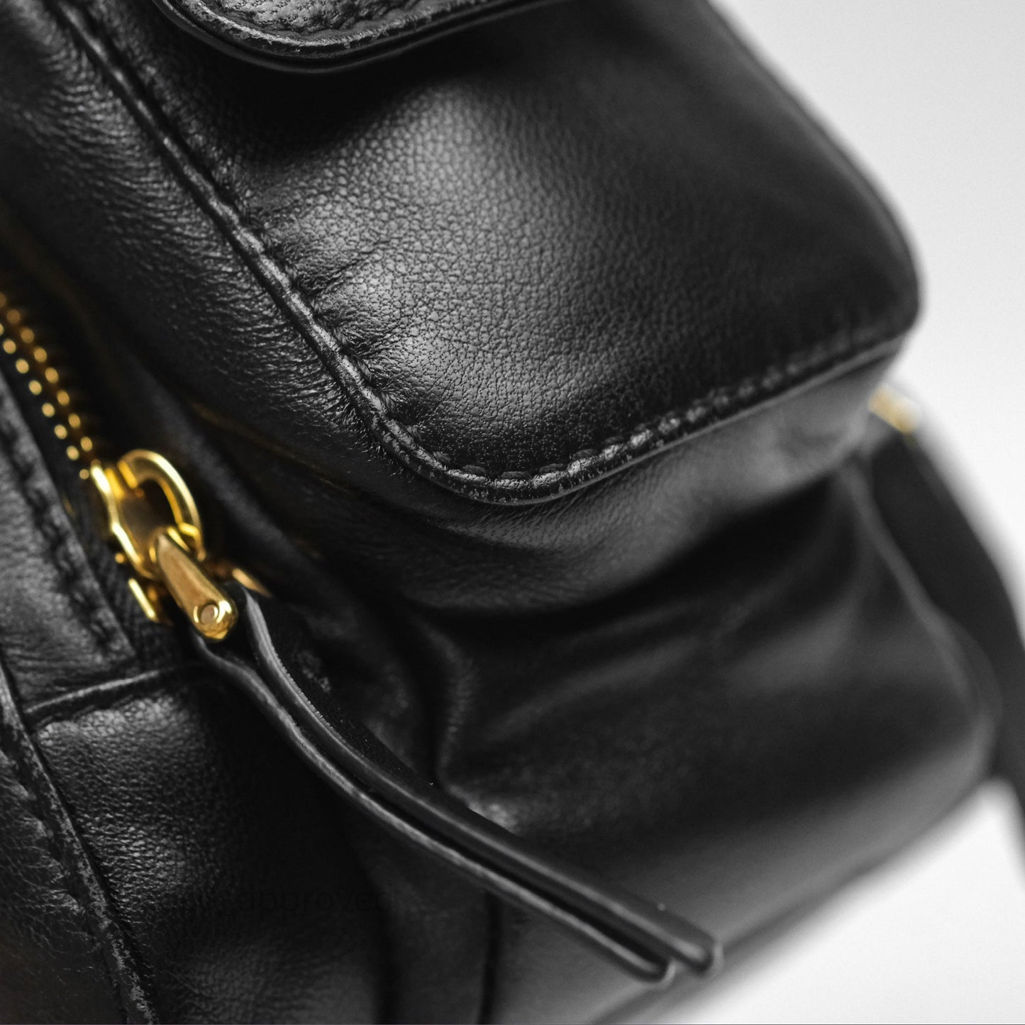 Miu Miu Nappa Leather Pocket Bag Black Lambskin Gold Hardware