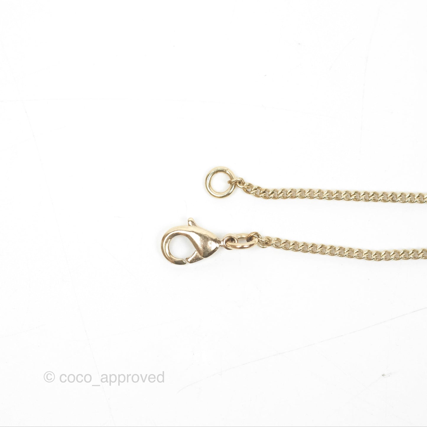 Chanel Round CC Necklace Gold Tone 19P